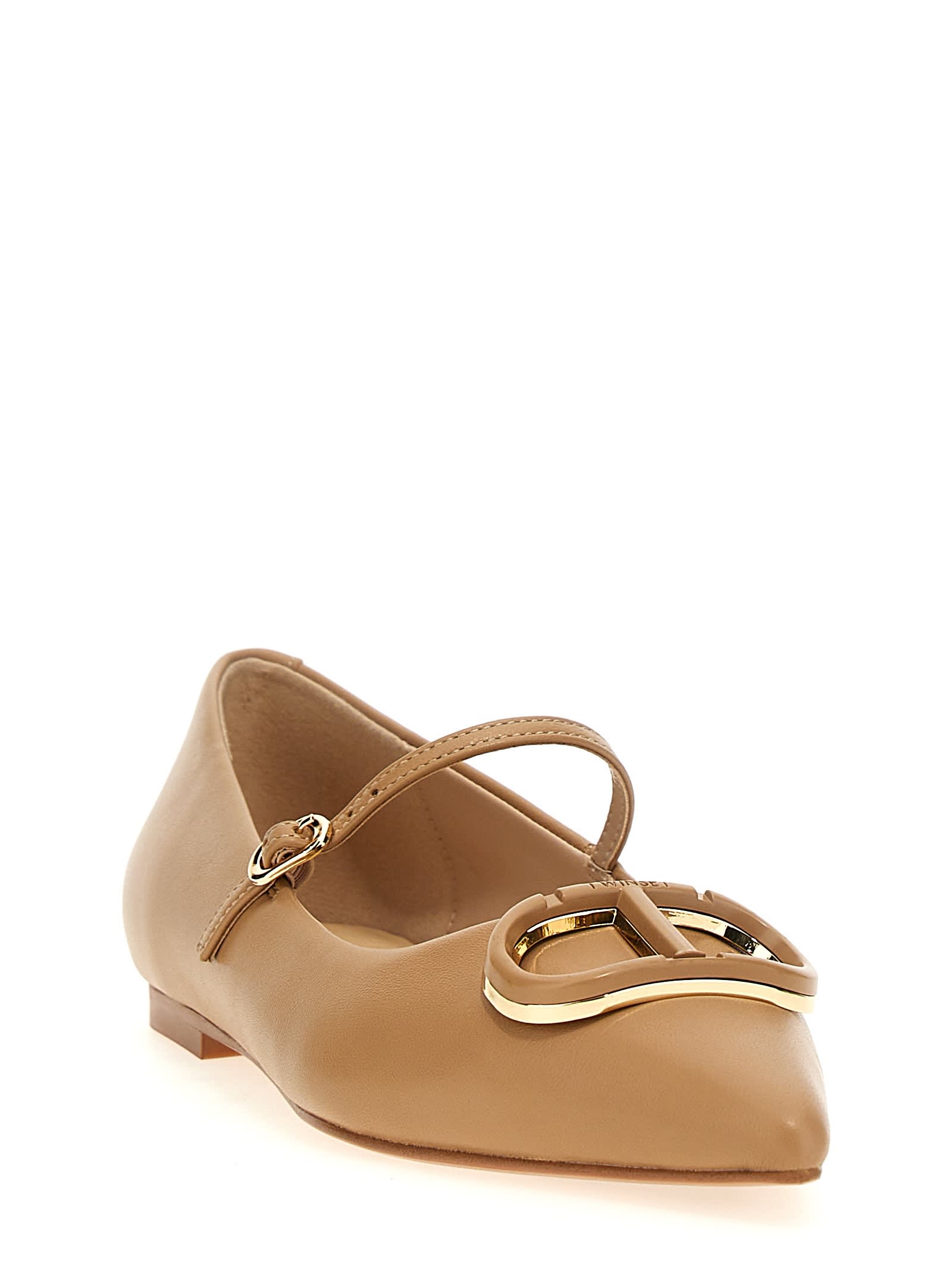 TWINSET OVAL T BALLET FLATS