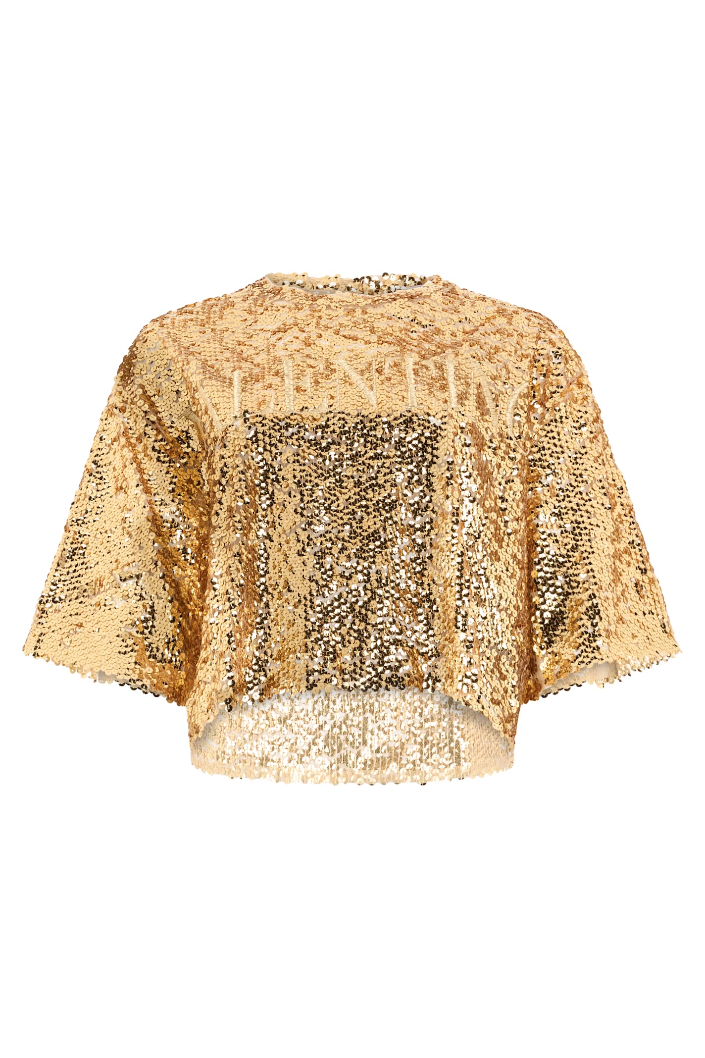 Valentino Top Gold With Sequins In Gold