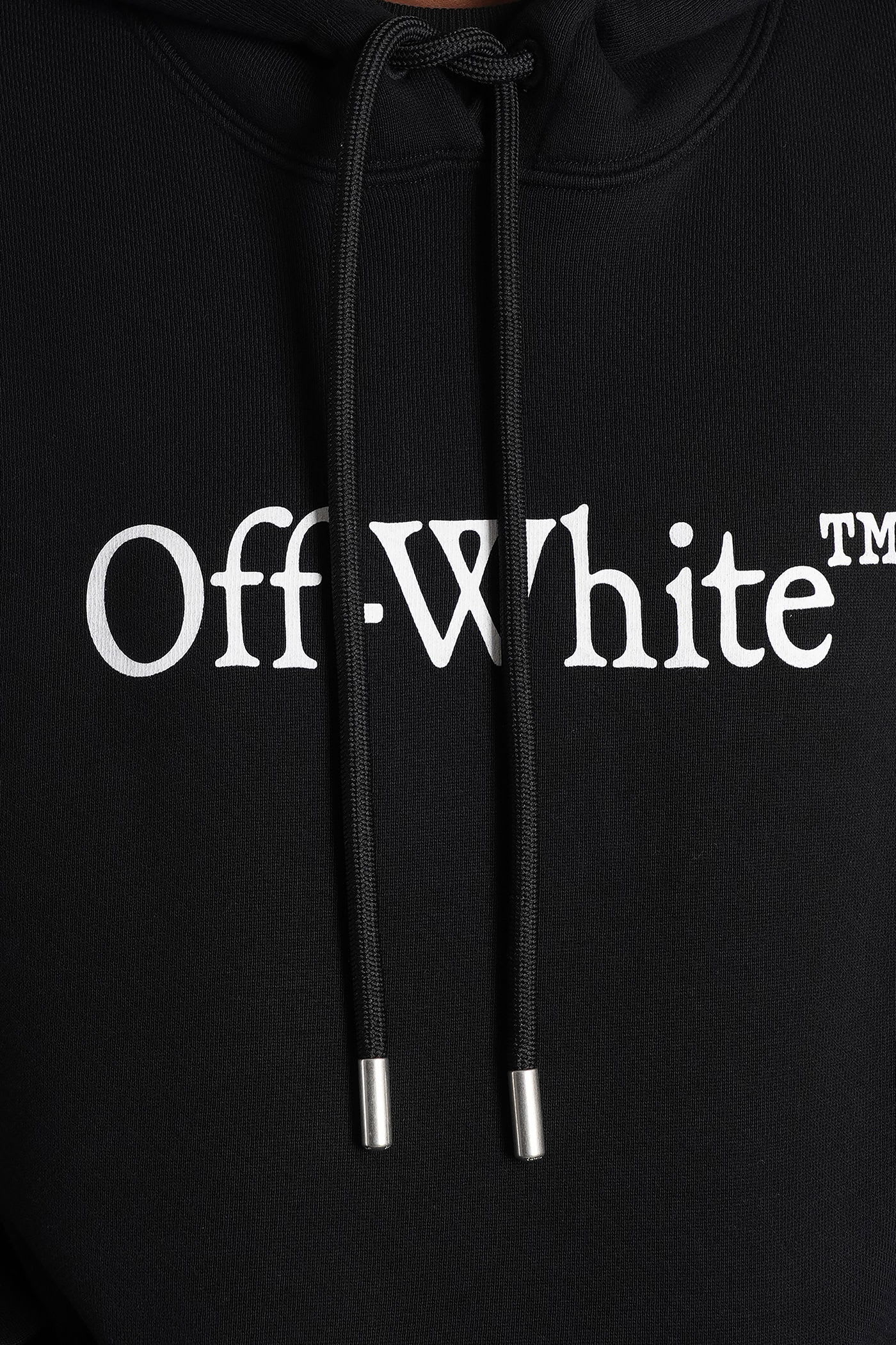 Off-white Big Logo Bookkish Hoodie In Black