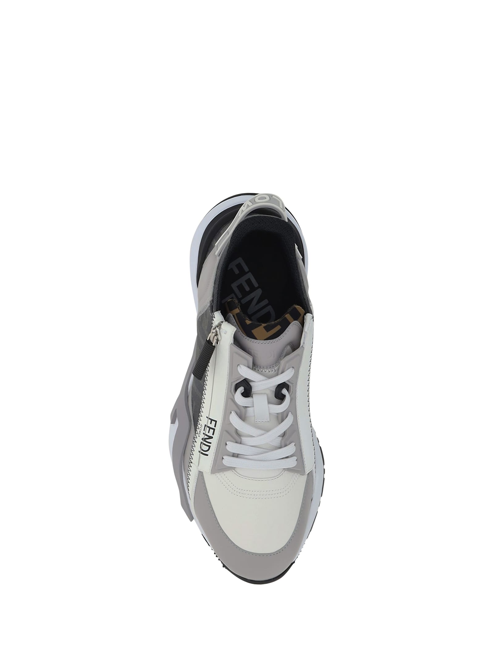 Shop Fendi Flow Low-top Sneakers In Uwhit+accia.fer+grig