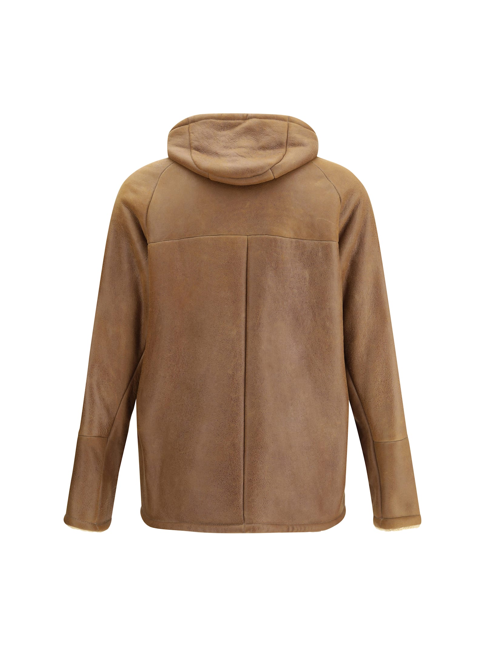 Salvatore Santoro Hooded Shearling Jacket In Brown