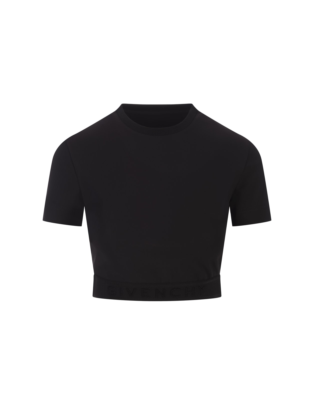 Shop Givenchy Black Crop Top With Logo Band