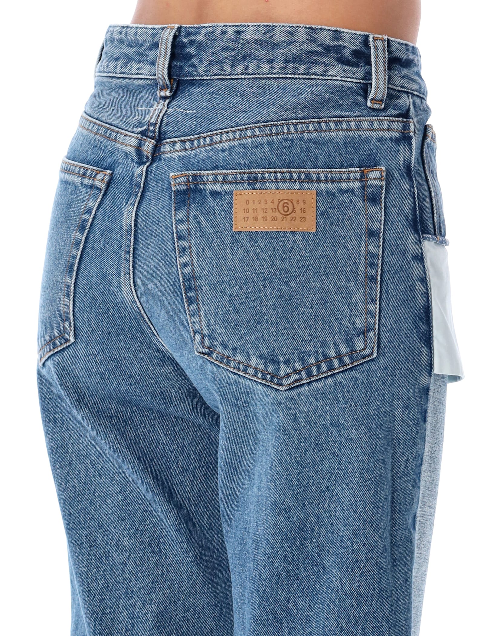 Mm6 Maison Margiela Reversed Front Jeans In Blue