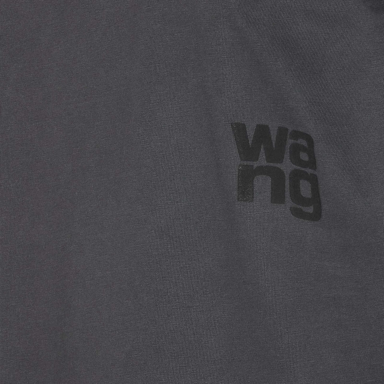 Shop Alexander Wang Logo Print T-shirt In A Soft Obsidian