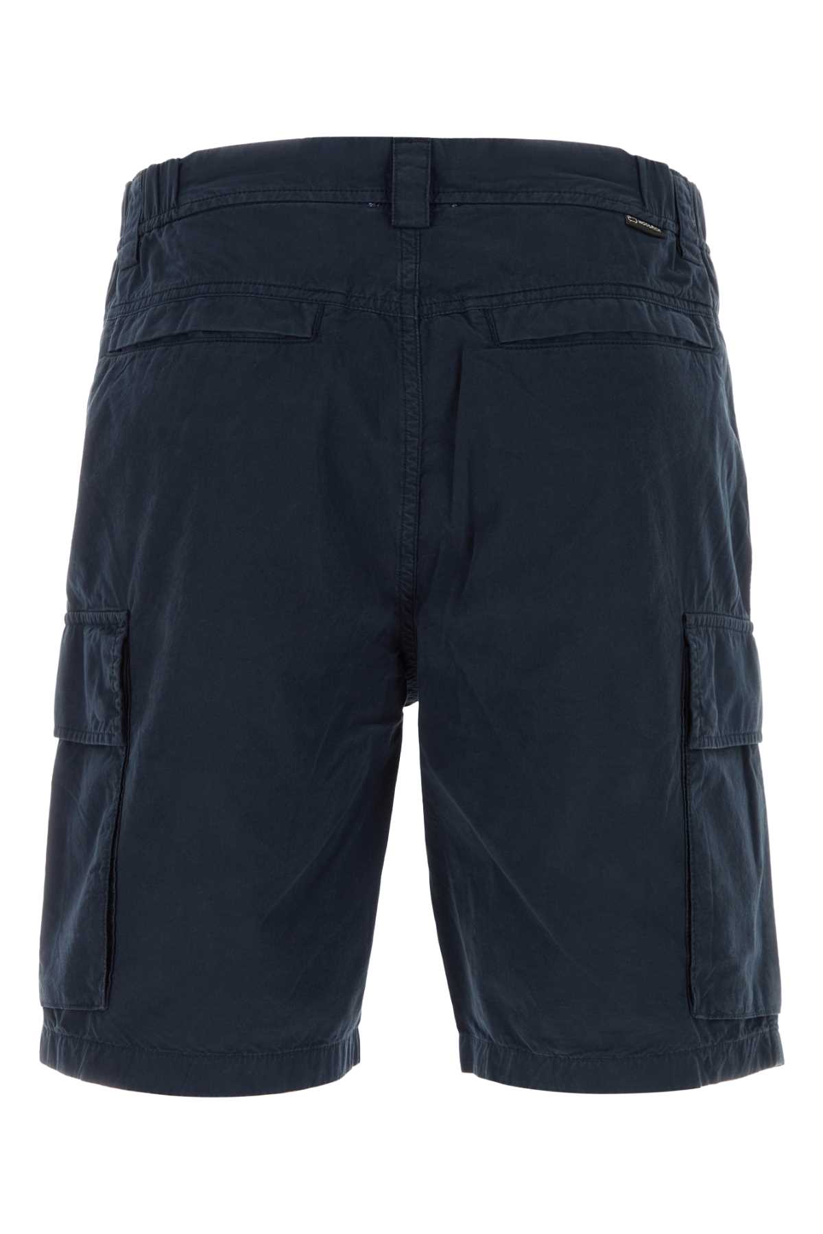 Shop Woolrich Blue Cotton Bermuda Shorts In 3989