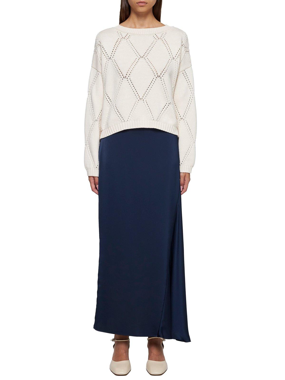 Shop Weekend Max Mara Cerwneck Asymmetric Oversized Jumper In Ecru