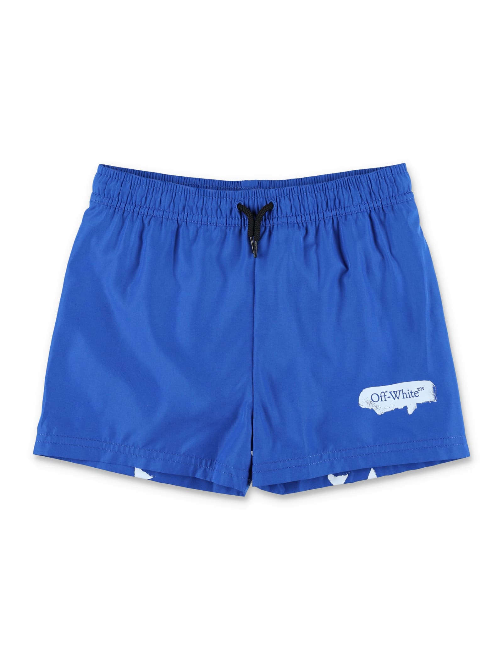 Shop Off-white Paint Graphic Swim Shorts In Royal