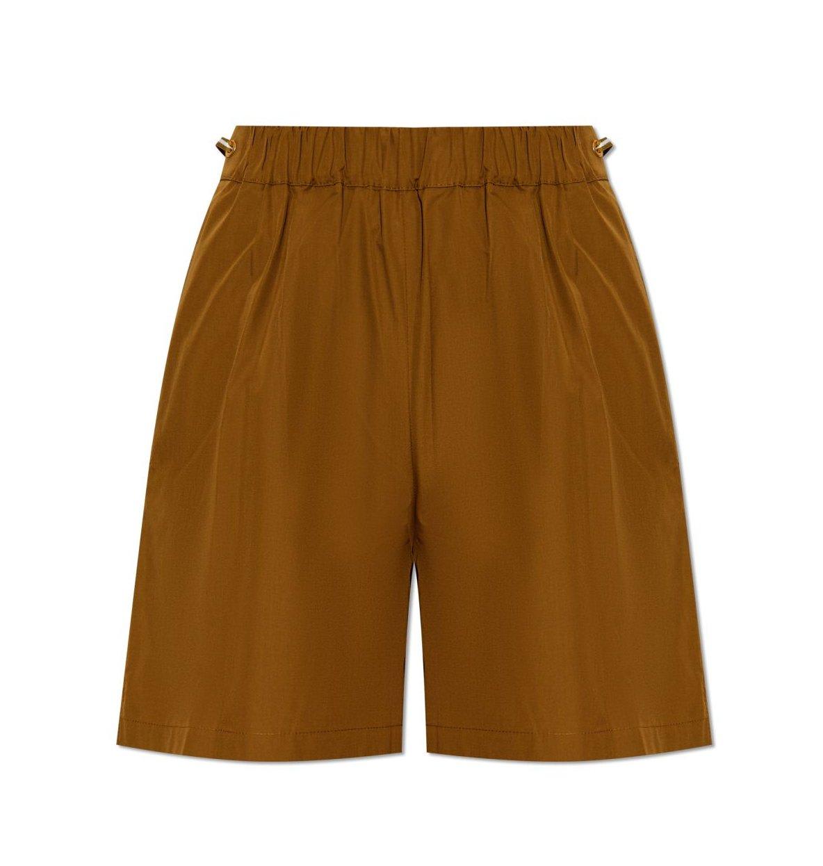 Max Mara Haway Mini Shorts With Side Drawstring In Brown