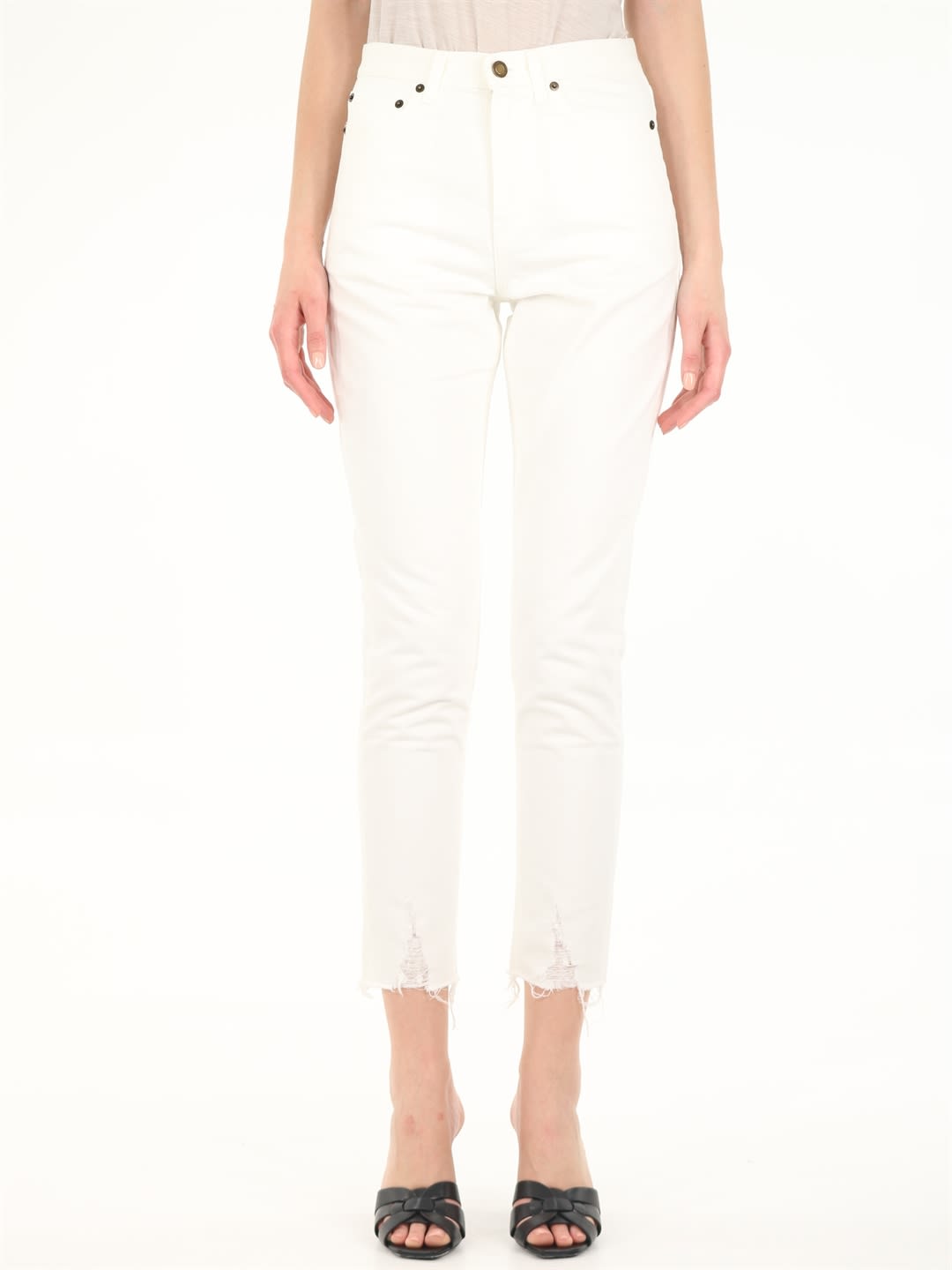 Saint Laurent White Carrot Jeans