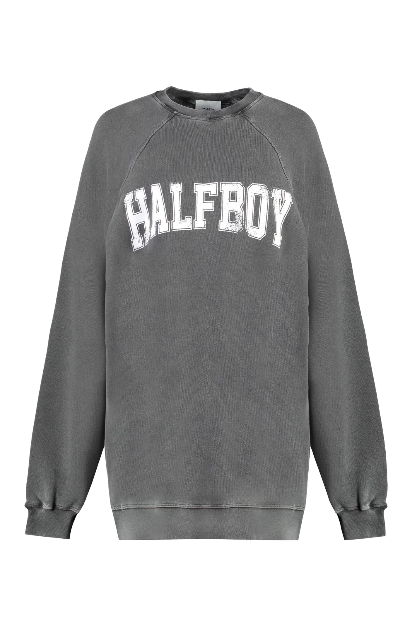 Shop Halfboy Cotton Crew-neck Sweatshirt In Grey