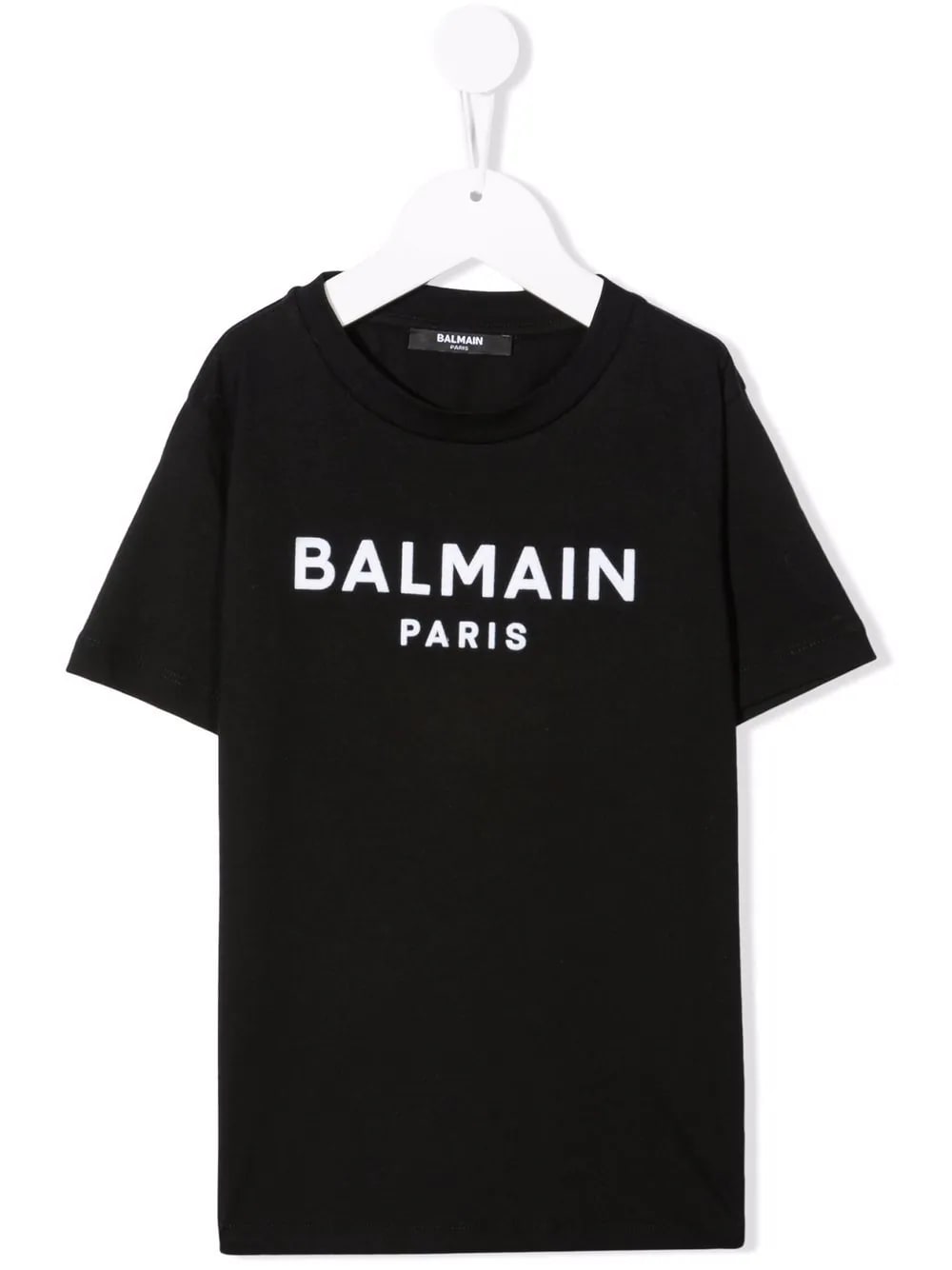Balmain Kids Black T-shirt With White Logo Print