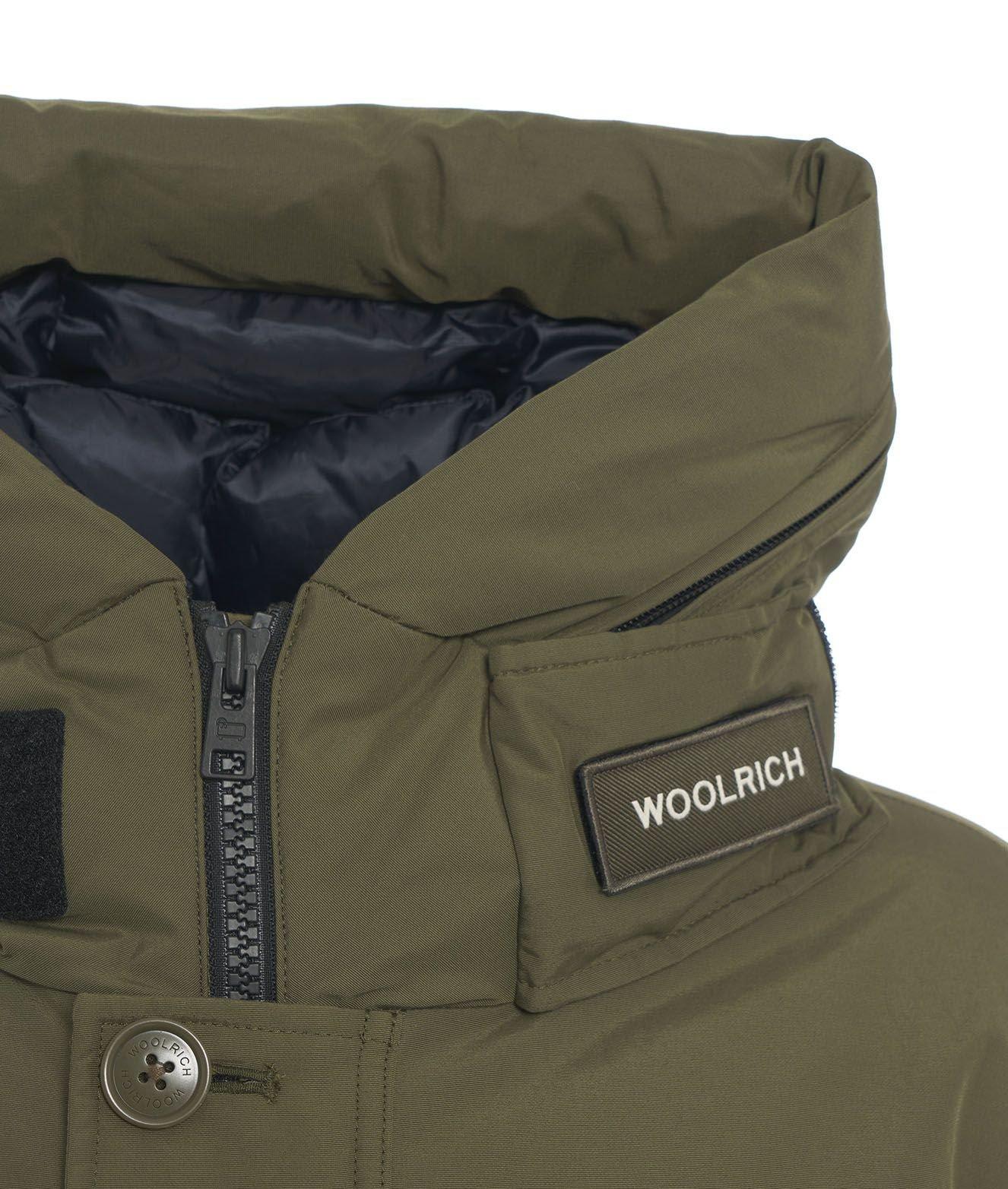 Shop Woolrich Hooded Padded Parka In Verde Militare