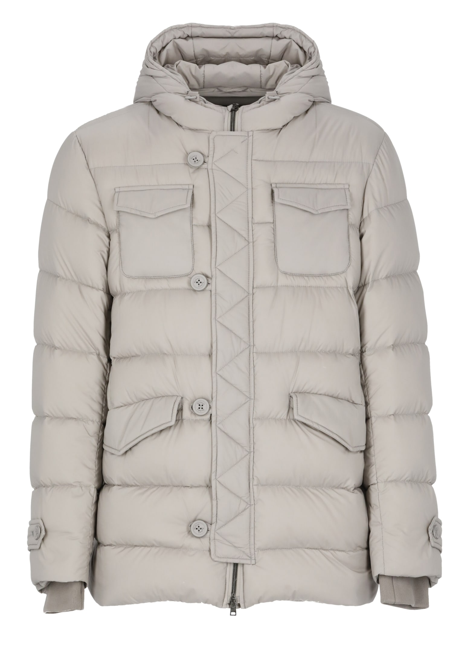 Herno Quilted Down Jacket In Gray