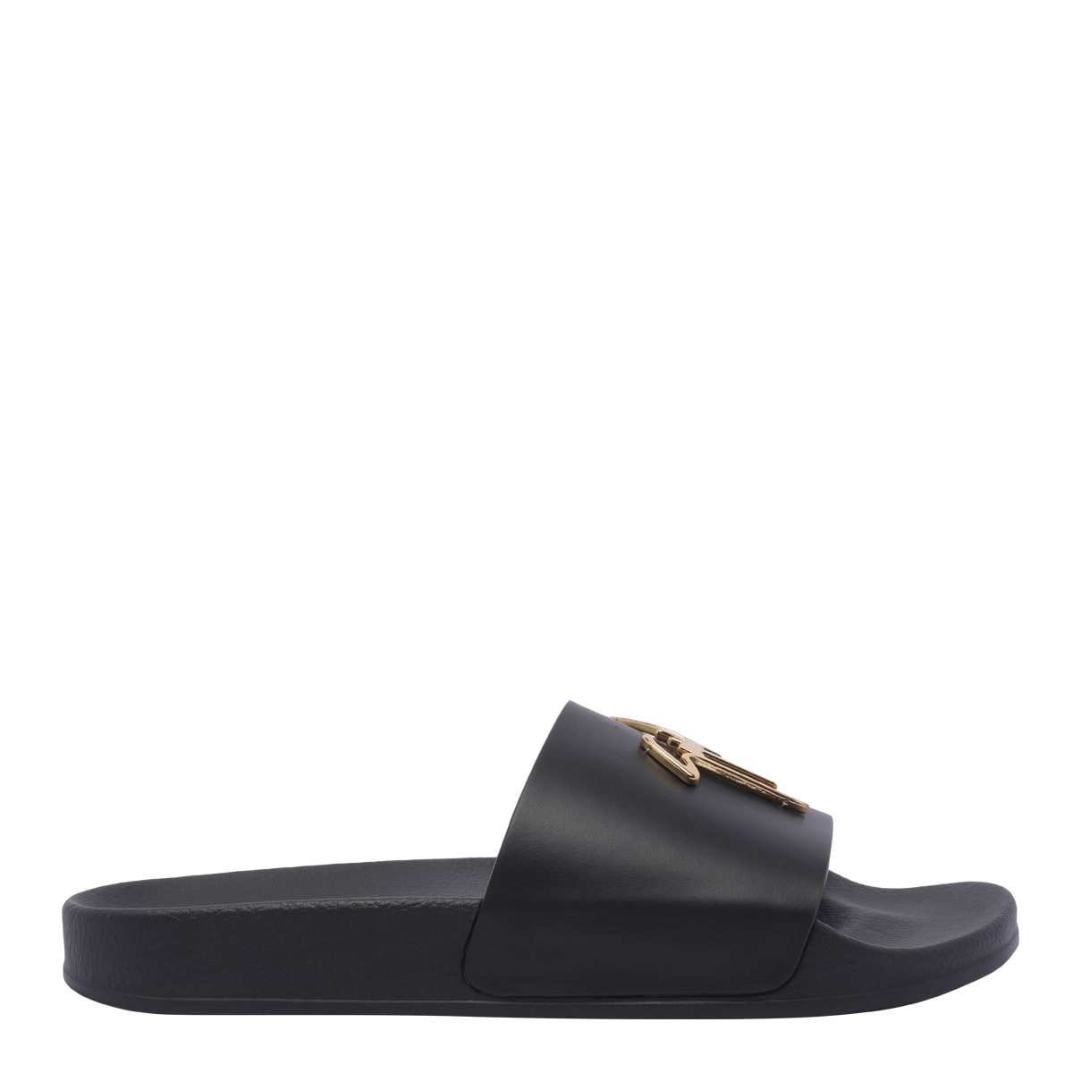 Shop Giuseppe Zanotti Logo Slide Sandals In Black