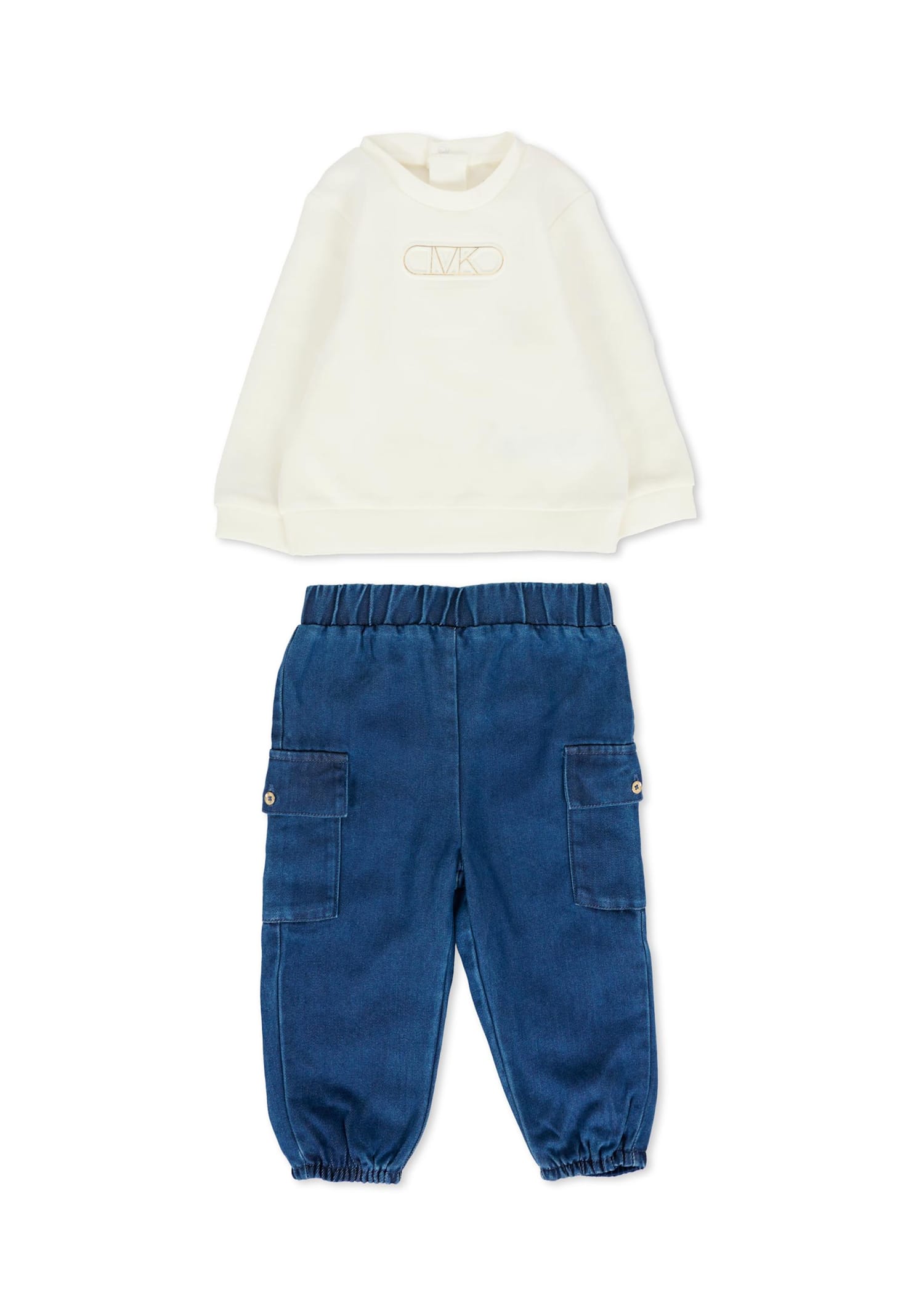 Michael Kors Ivory Suit For Baby Girl With Logo In White