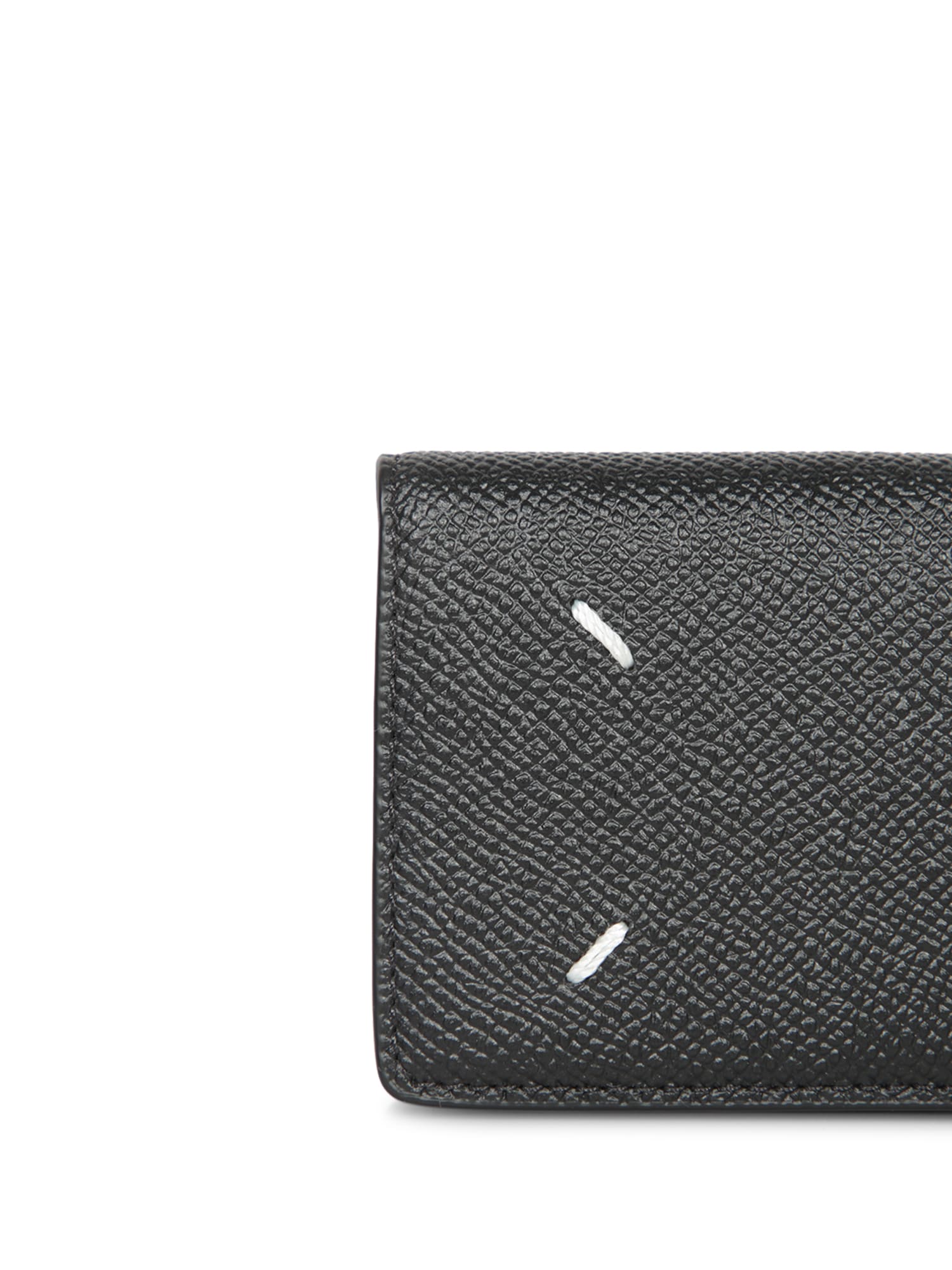 Shop Maison Margiela 2-clip Black Wallet