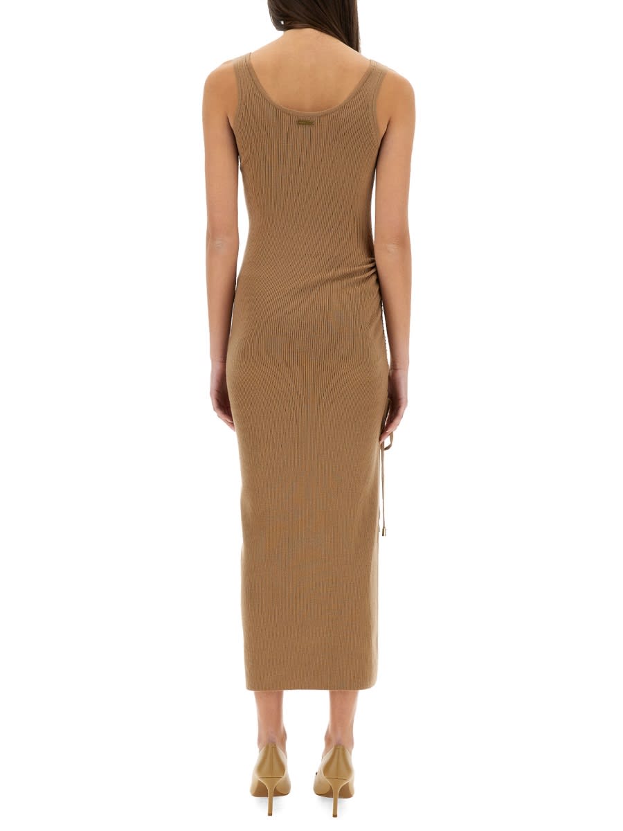 Michael Kors Stretch Wool Blend Camisole Dress In Beige