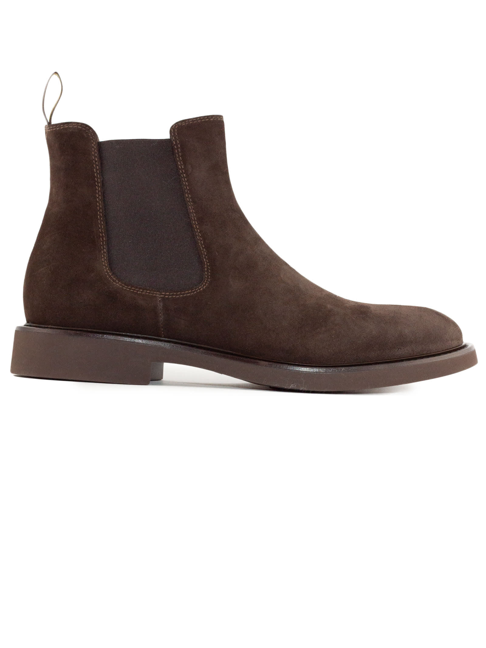 Shop Doucal's Brown Suede Beatles Ankle Boot