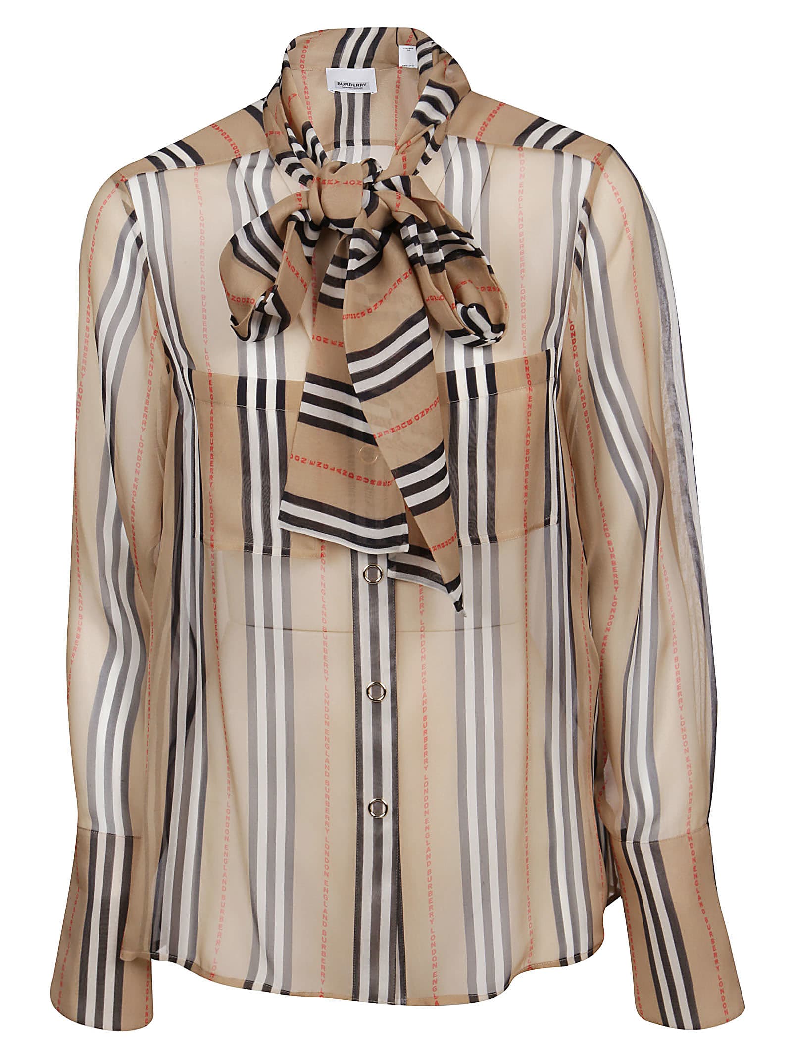 Burberry Camicia Amelie In Archive Beige Ip Pat