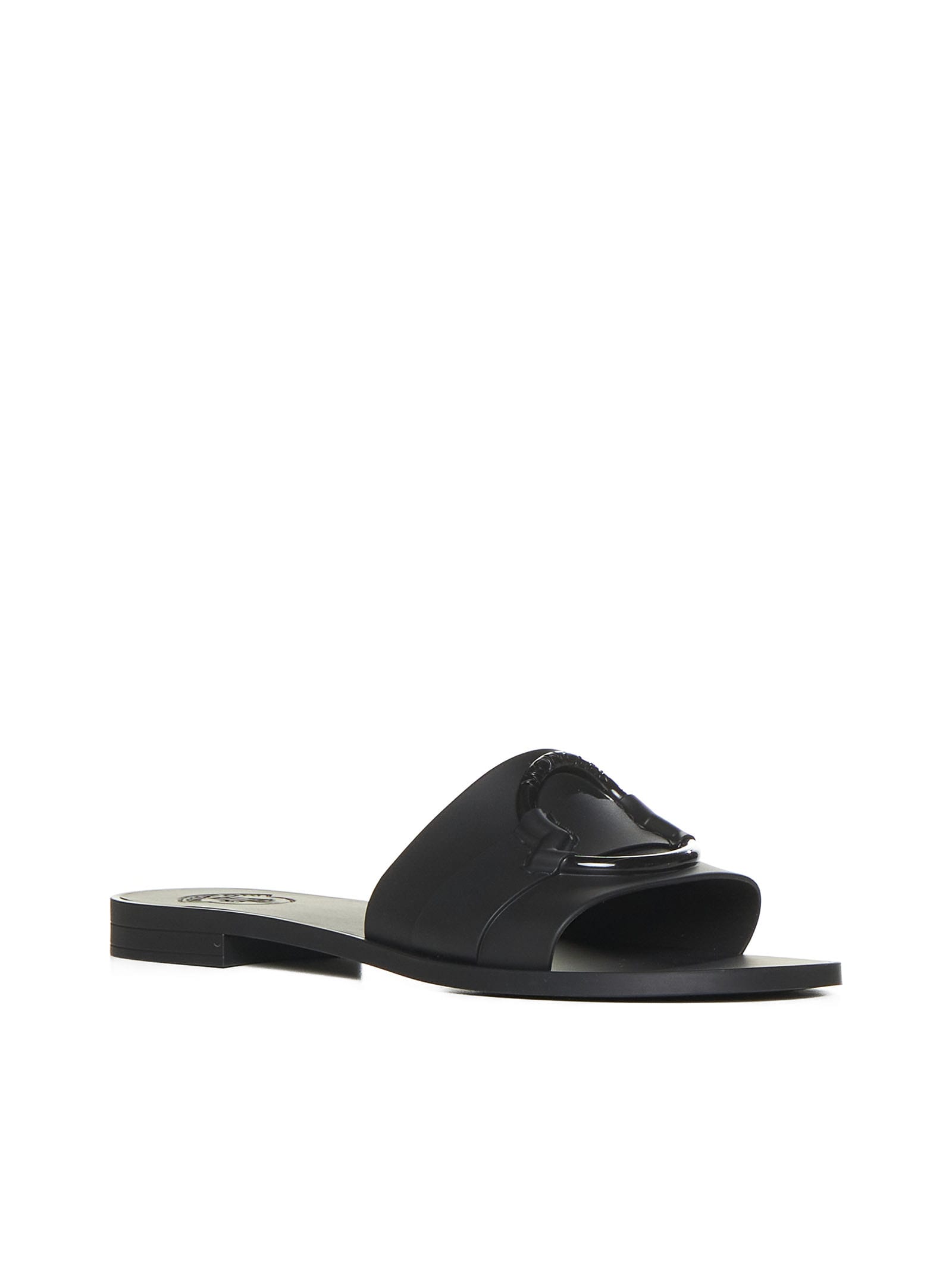 Shop Moncler Sandals In Nero