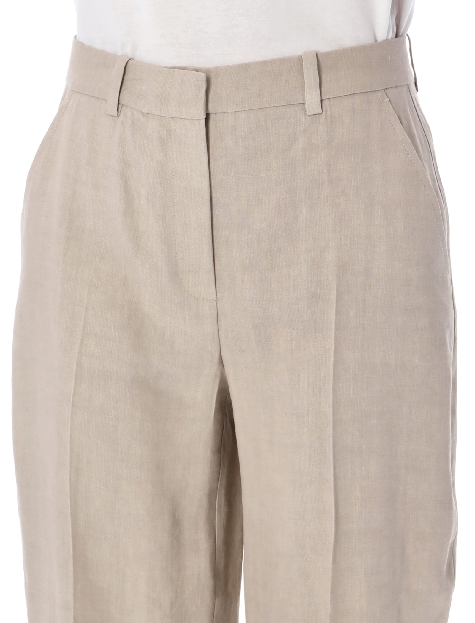 Anine Bing Kline Linen Blend Pants In Beige