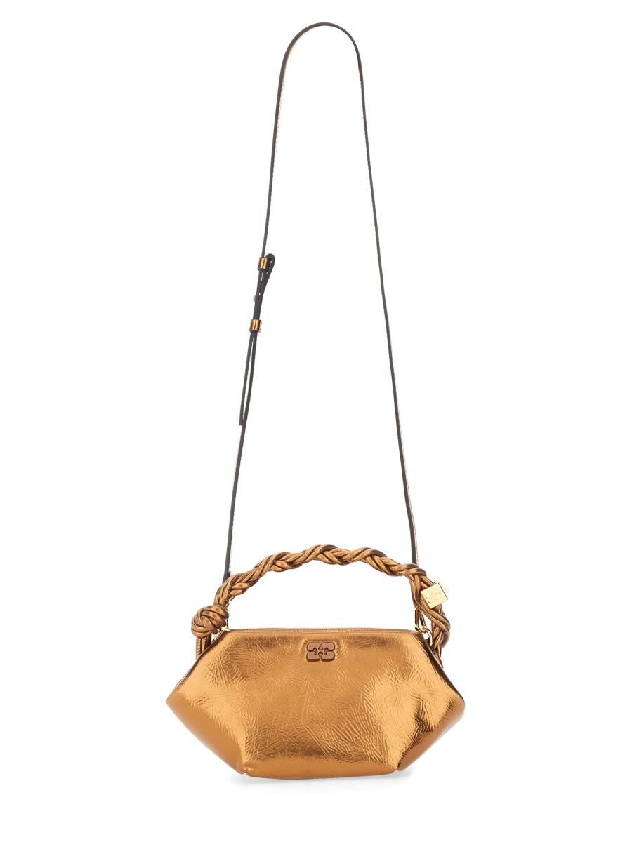 Shop Ganni Shoulder Bag In Gold