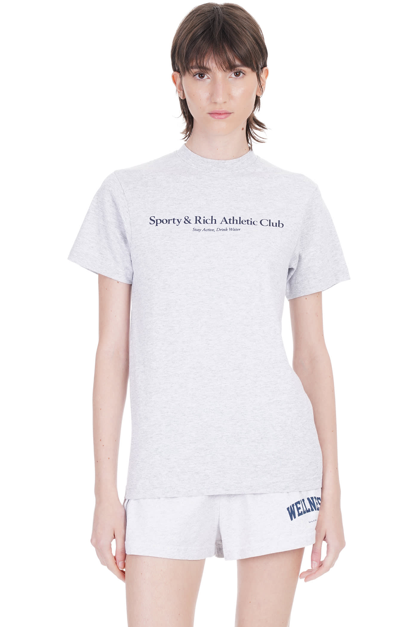 Sporty & Rich T-shirt In Grey Cotton