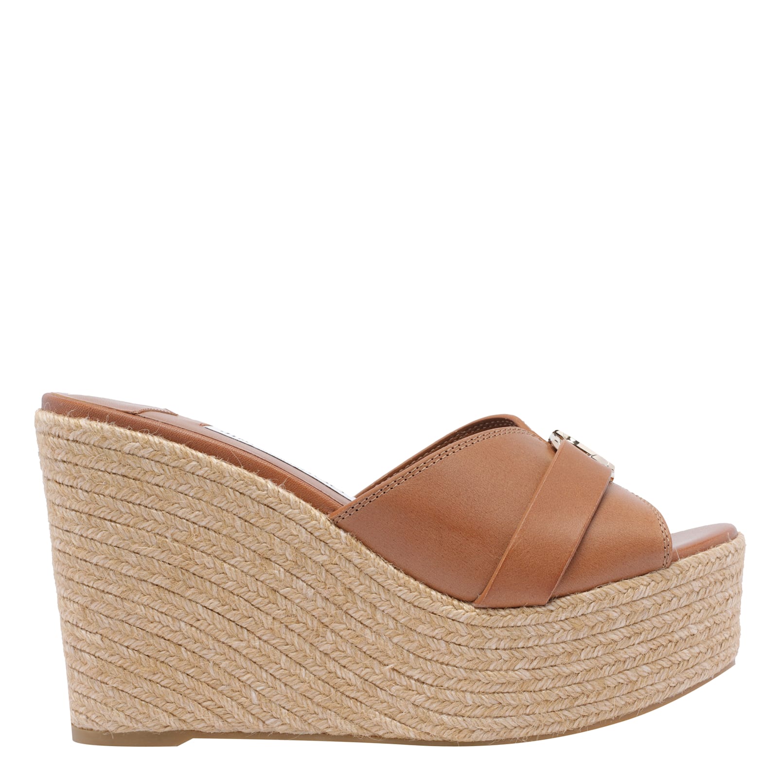 Jimmy Choo Leather Espadrille Sole Wedges With Wedge Heel
