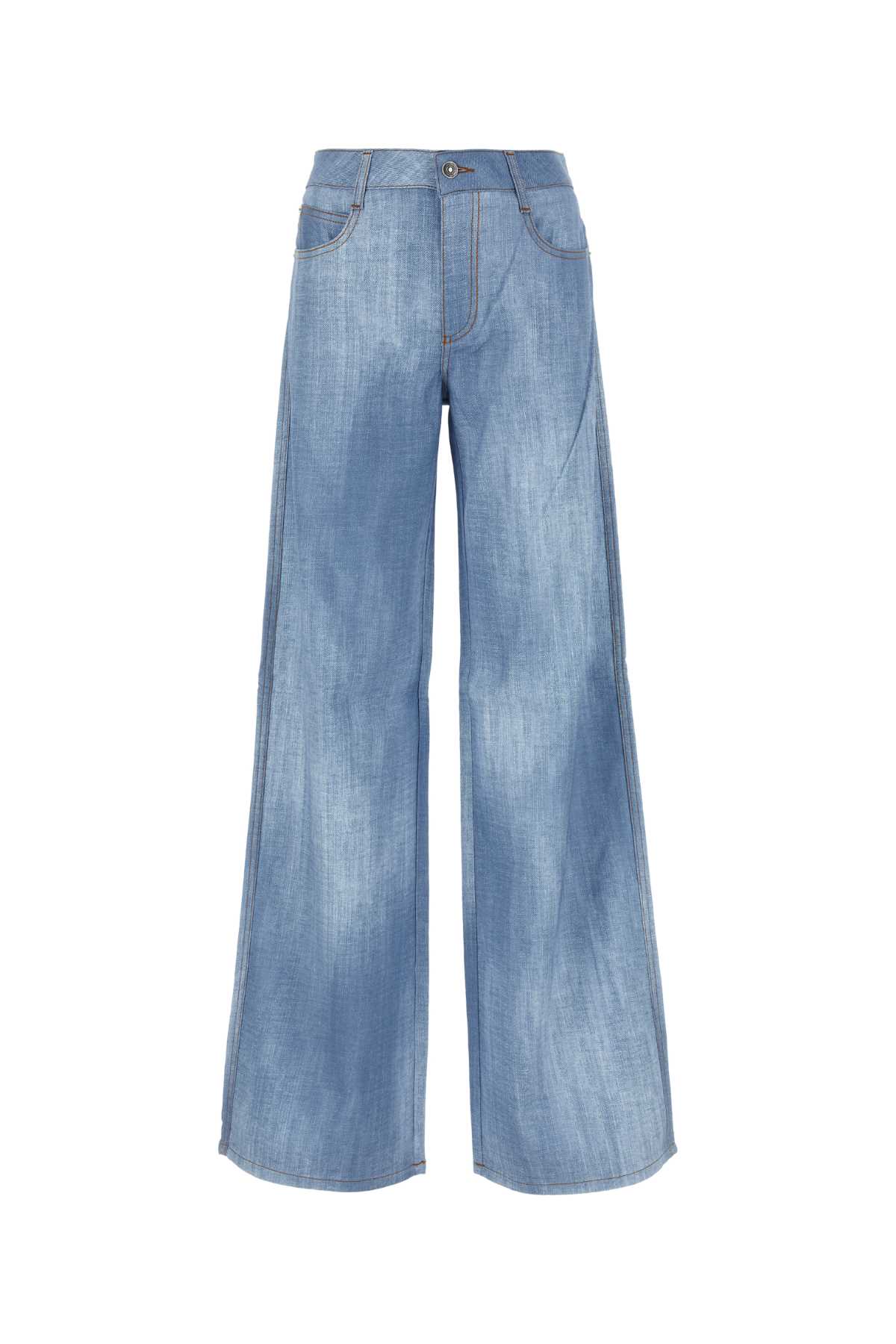 Shop Ermanno Scervino Denim Wide-leg Jeans In Azzurro