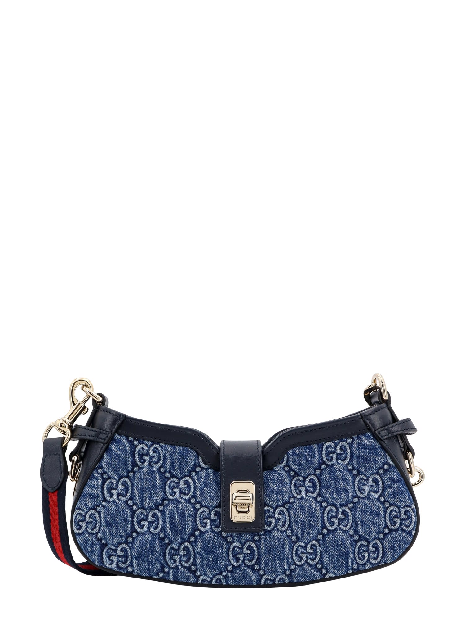Shop Gucci Moon Side Shoulder Bag In Blue