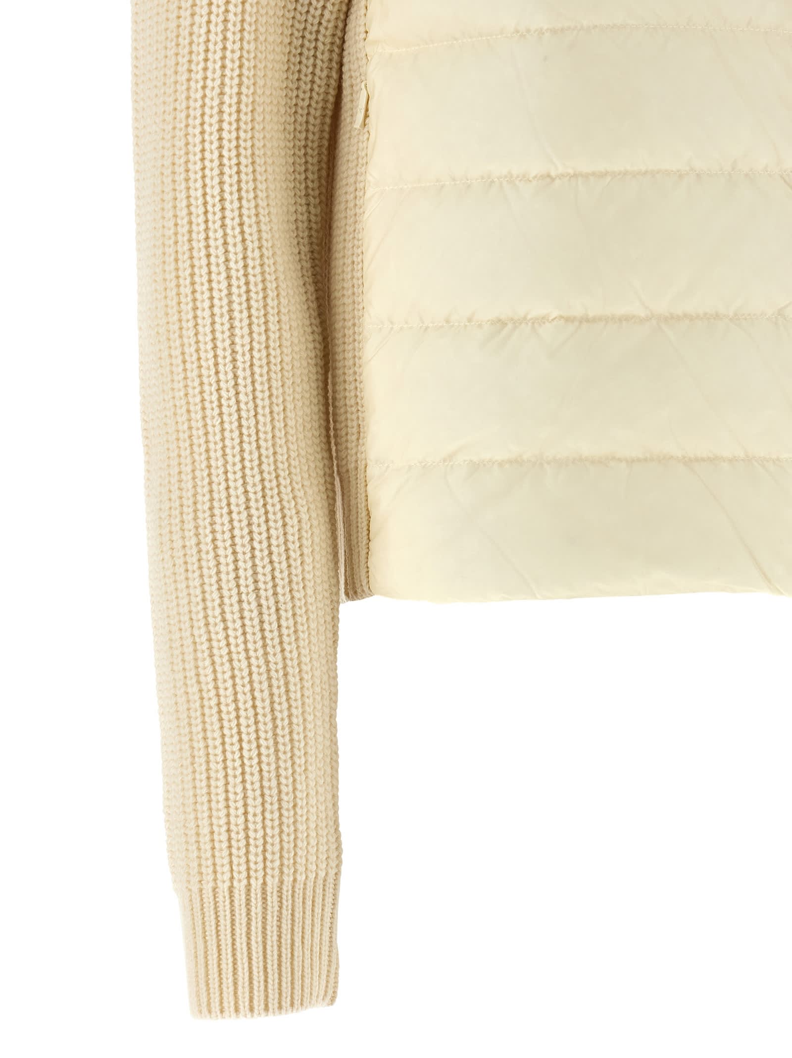 Moncler Padded Cardigan Sweaters And Cardigans White In White