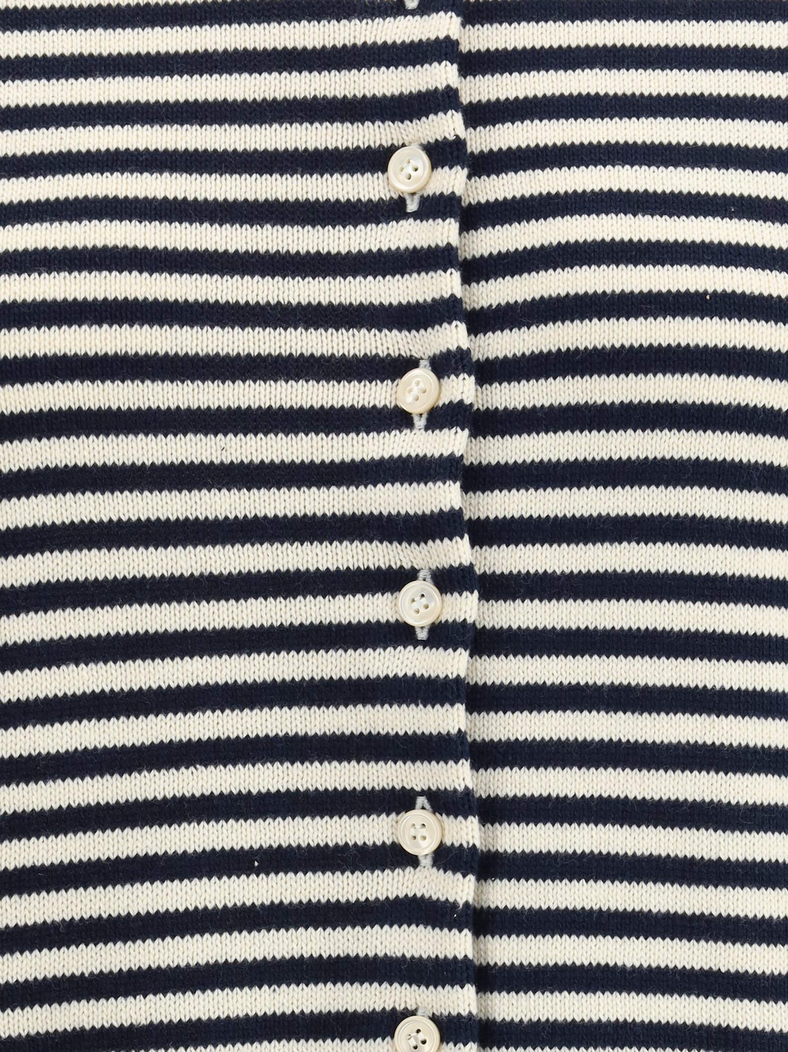 Weekend Max Mara Eritea Stripe Cotton Cardigan In Black