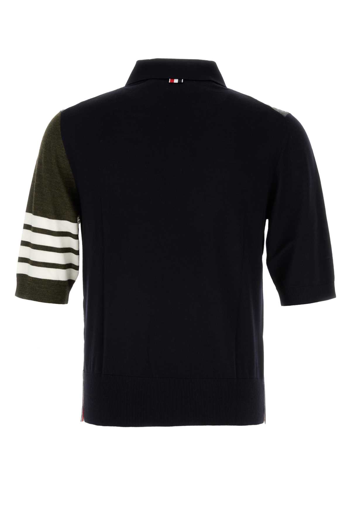 Shop Thom Browne Multicolor Wool Polo Shirt In Medgrey