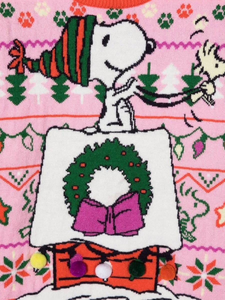 Shop Little Marc Jacobs Christmas Peanuts Christmas Crewneck Sweater In Multicolour
