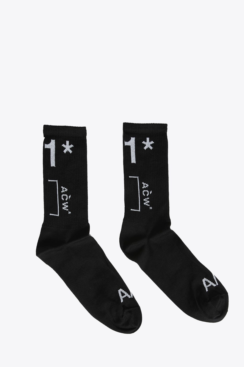 A-COLD-WALL Knitted Jacquard Sock Black socks with yellow logo