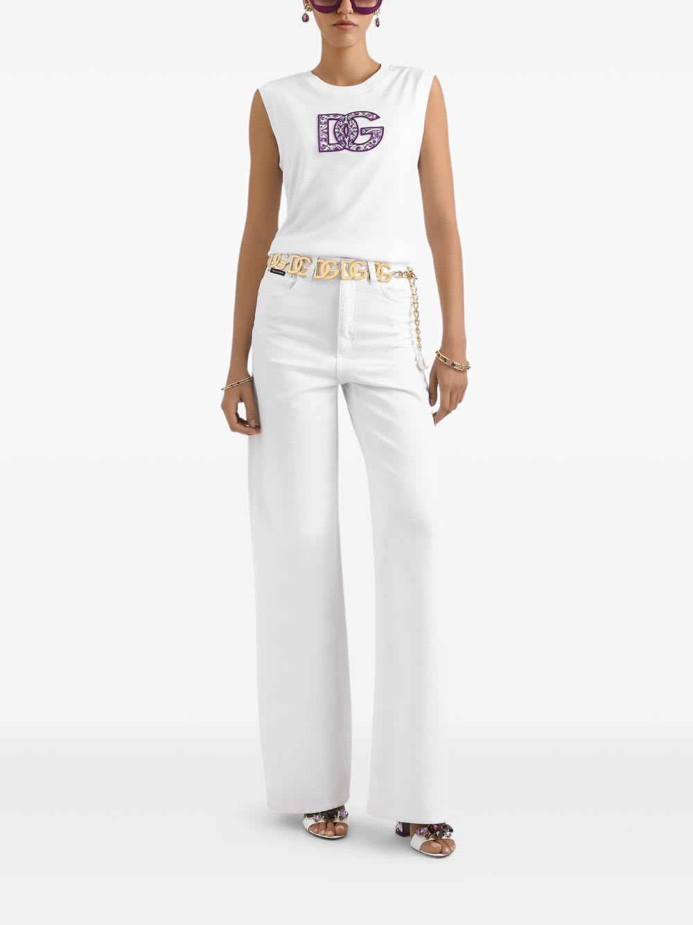 Dolce & Gabbana Women Logo Cotton T-shirt In White