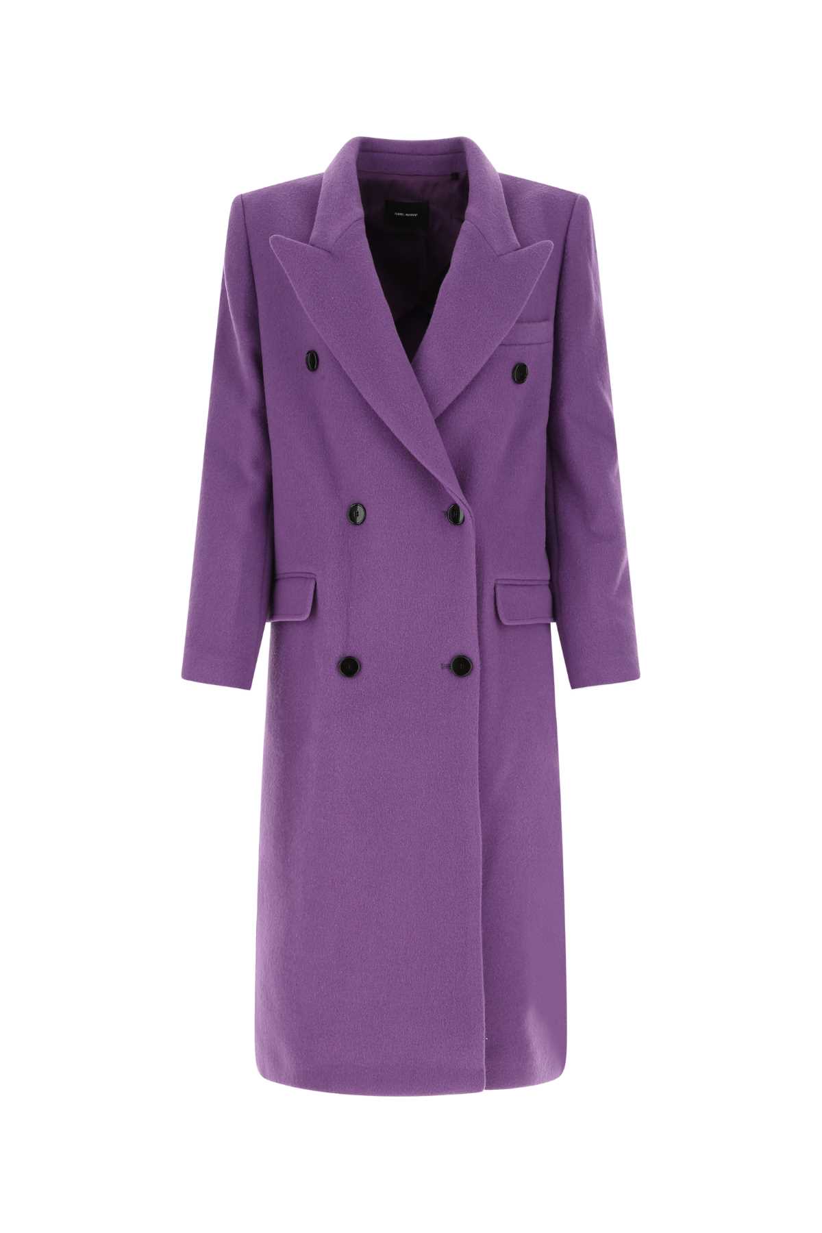 Shop Isabel Marant Purple Wool Blend Enarryli Coat In Utvi
