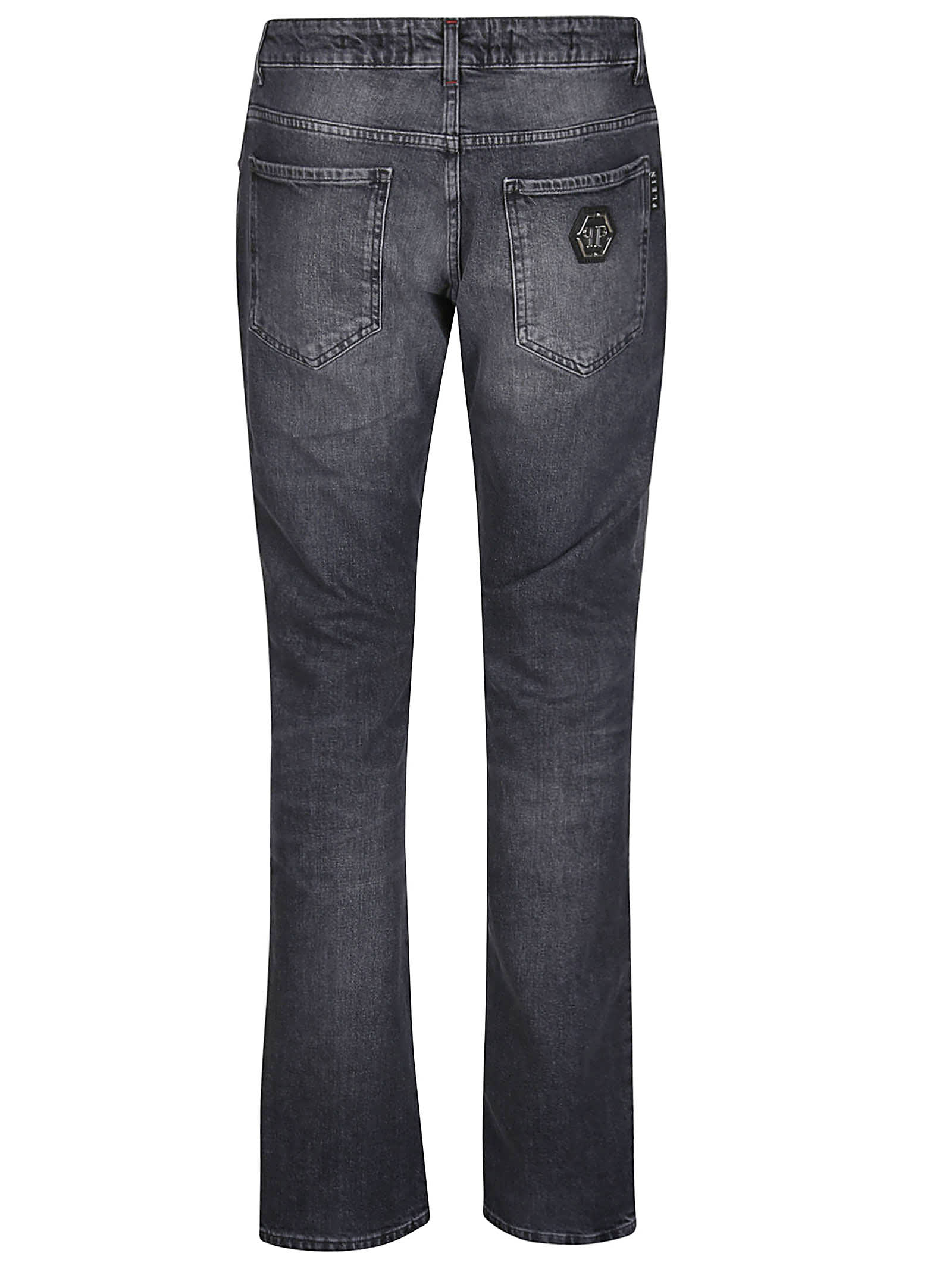 Shop Philipp Plein Super Straight Jeans In Ve Silver Grey