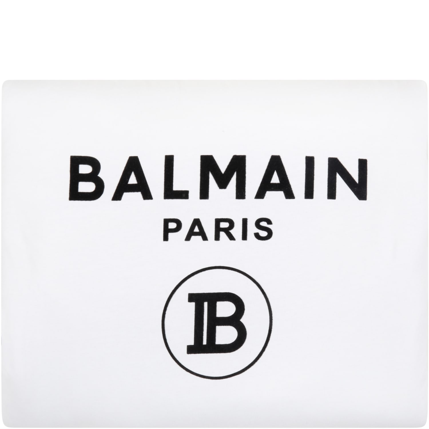 Balmain White Blanket For Baby Kids With Black Logo