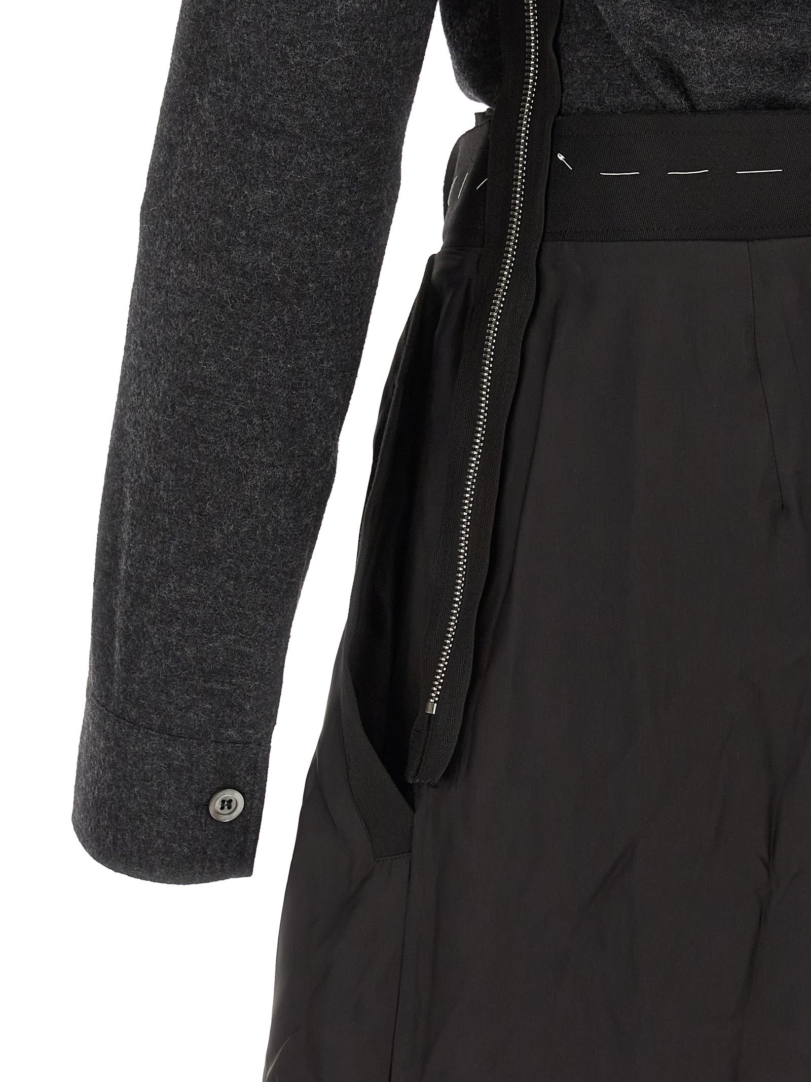 Maison Margiela Long Sleeve Midi Dress In Black