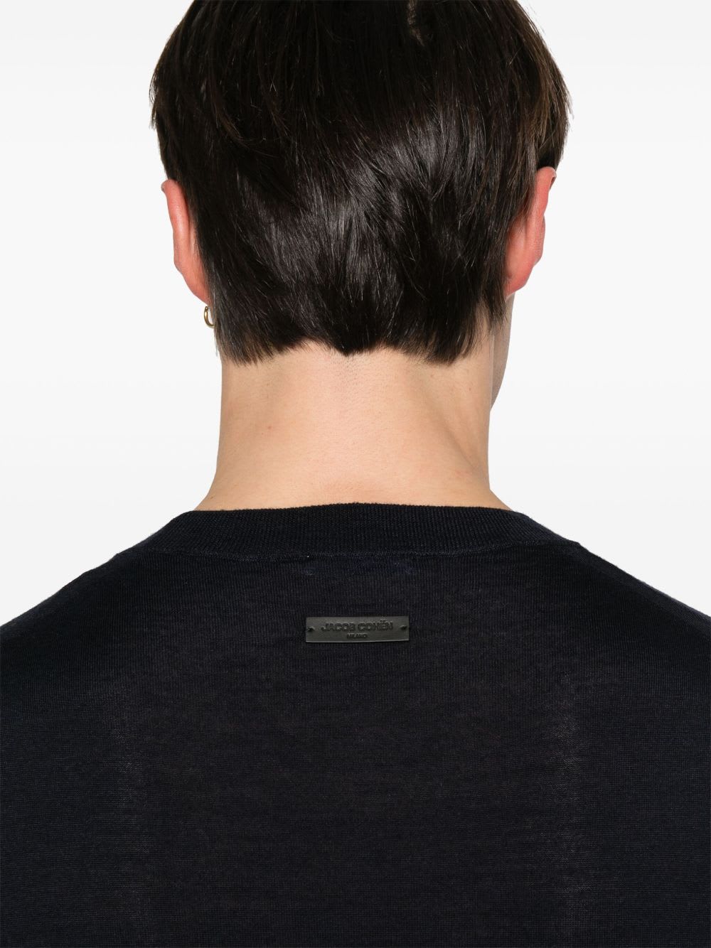 Jacob Cohen Men Wool And Silk Crewneck Sweater In Blue