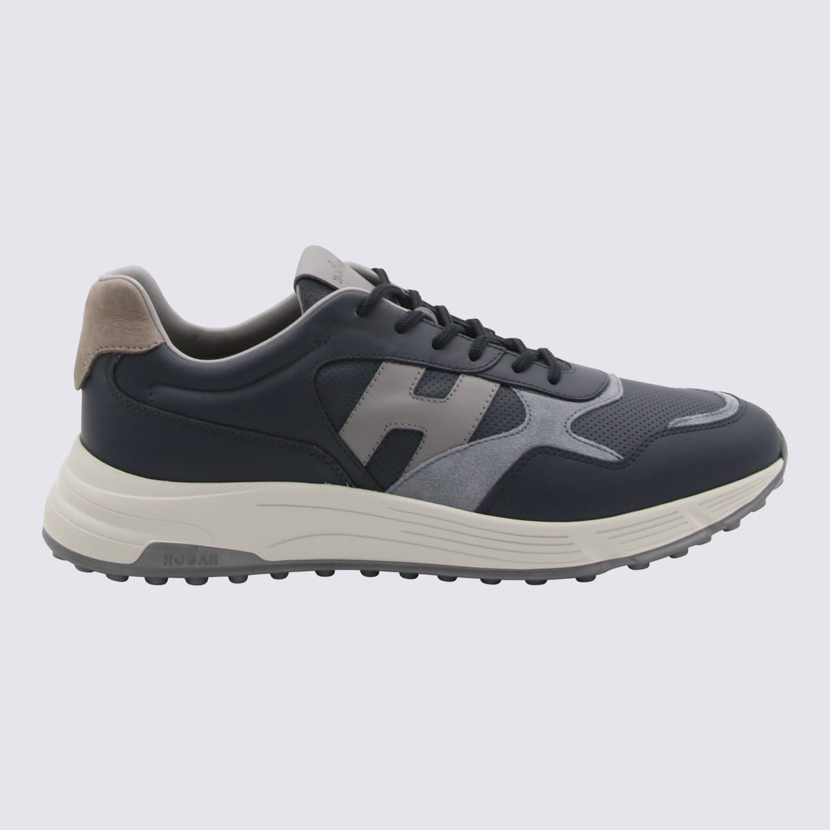 Hogan Blue Leather Sneakers In Multi