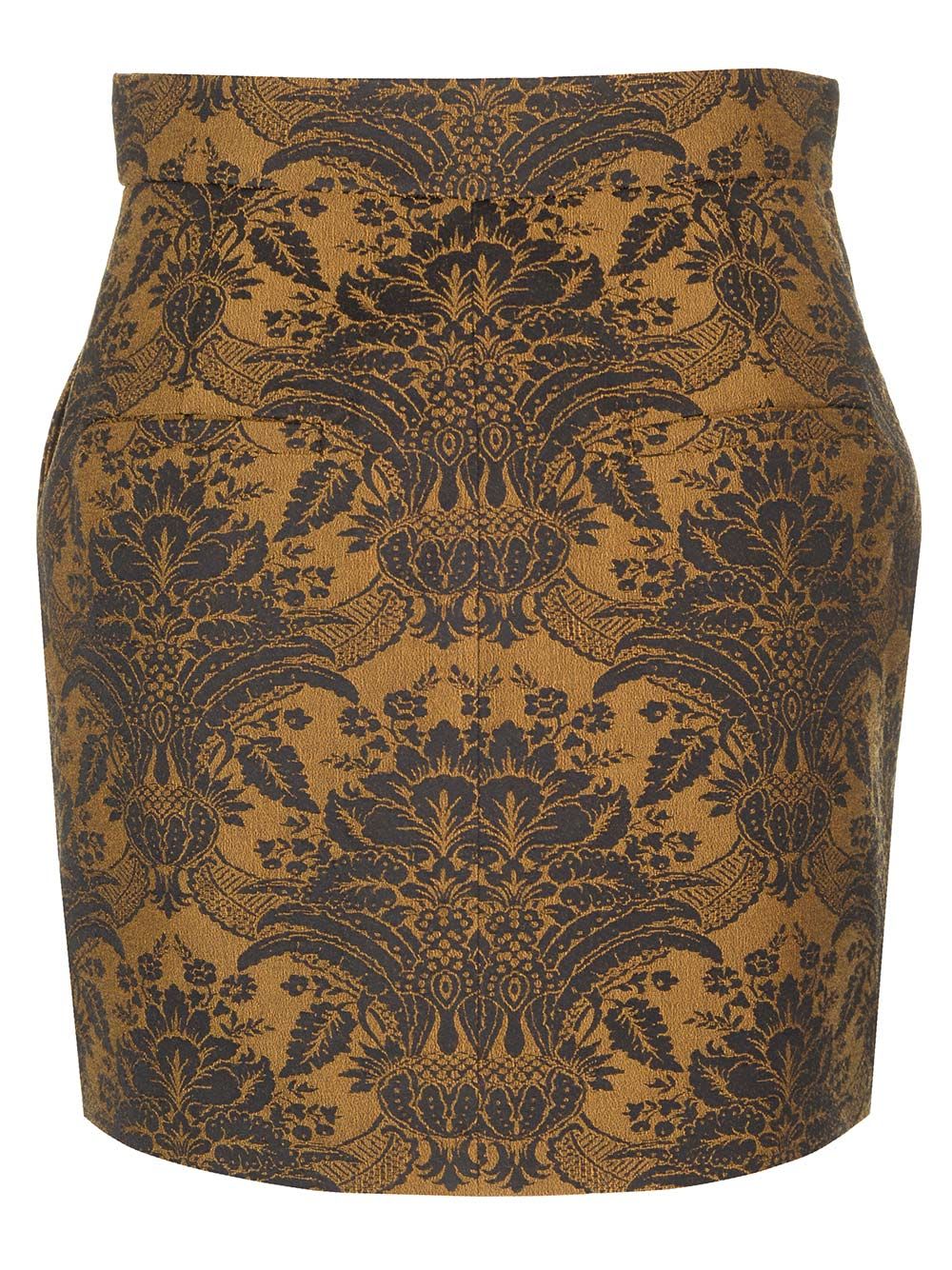 Max Mara Mini Skirt In Jacquard Wool Skirts Multicolor In Brown