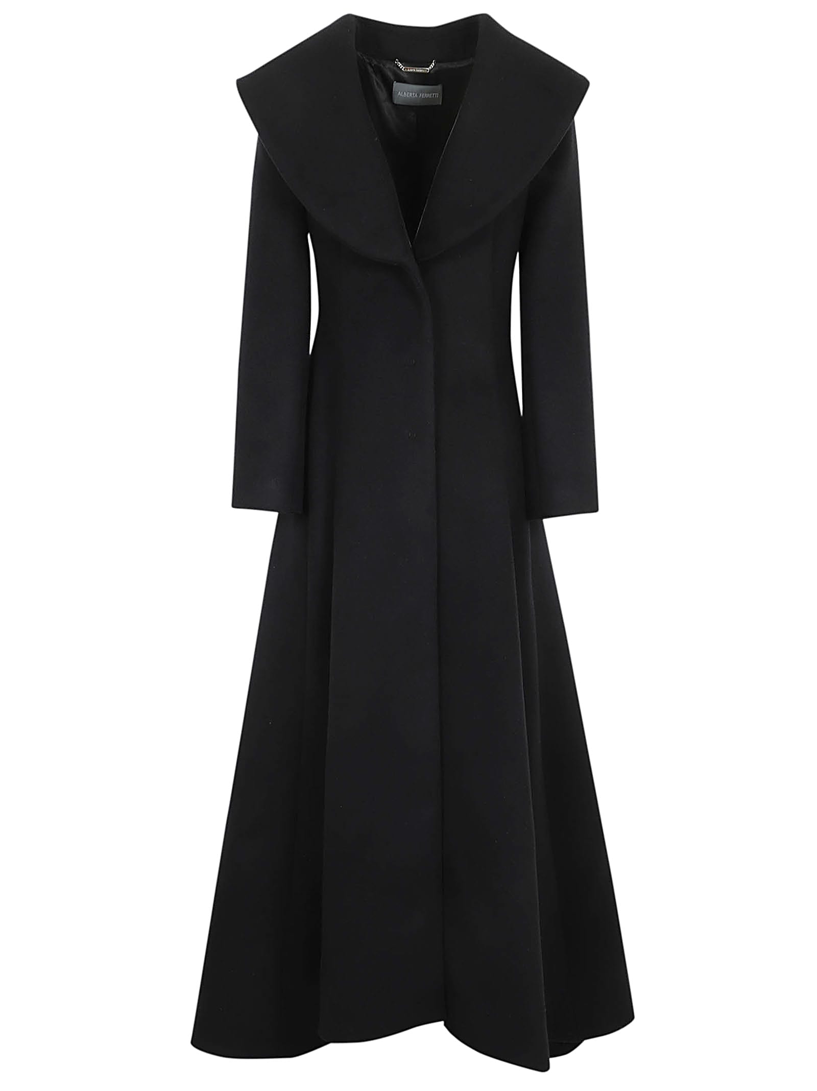 Shop Alberta Ferretti Lana Cashmere Coat In Nero