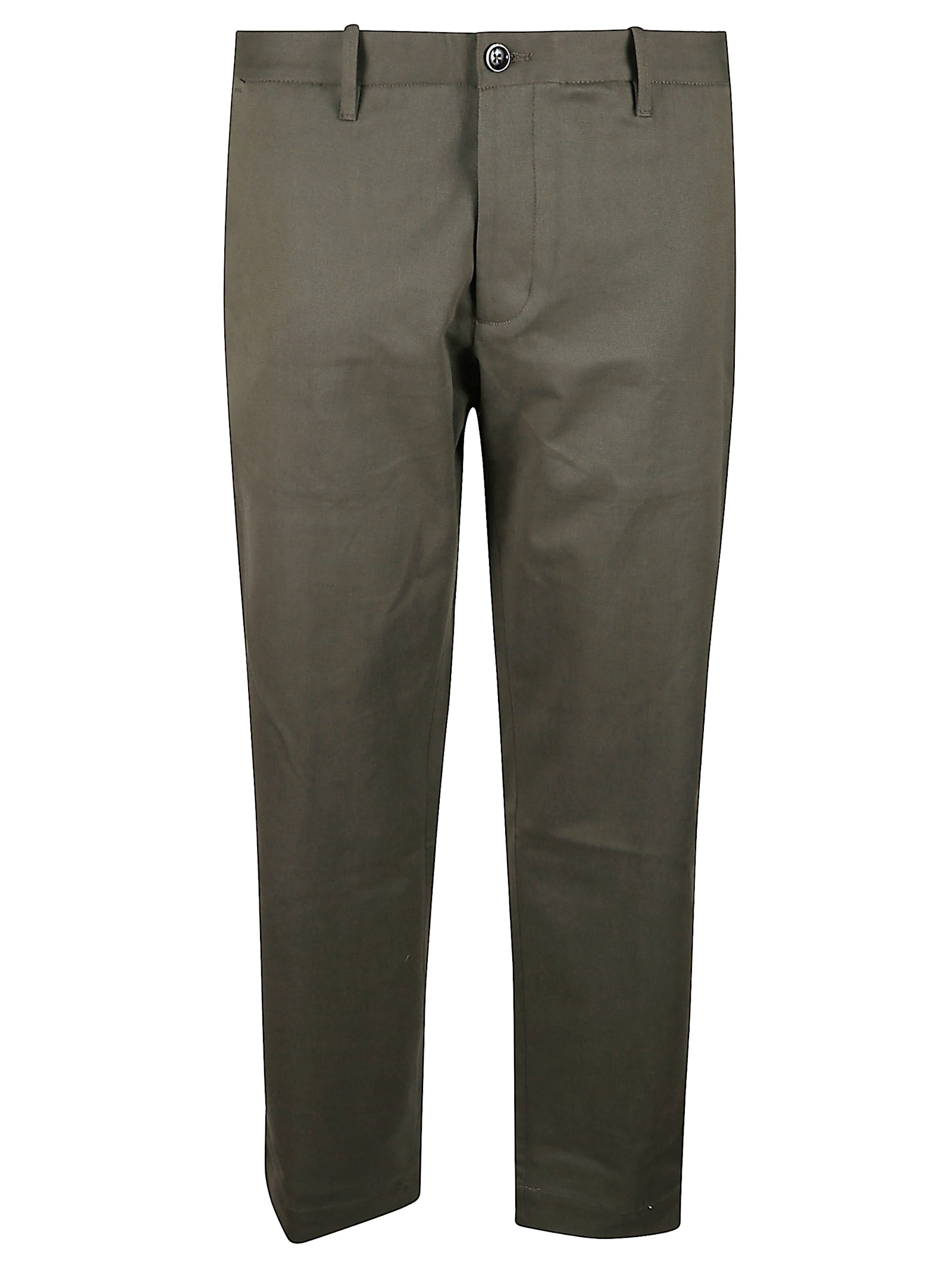 Nine In The Morning Buttoned Pocketed Straight-leg Trousers In Green