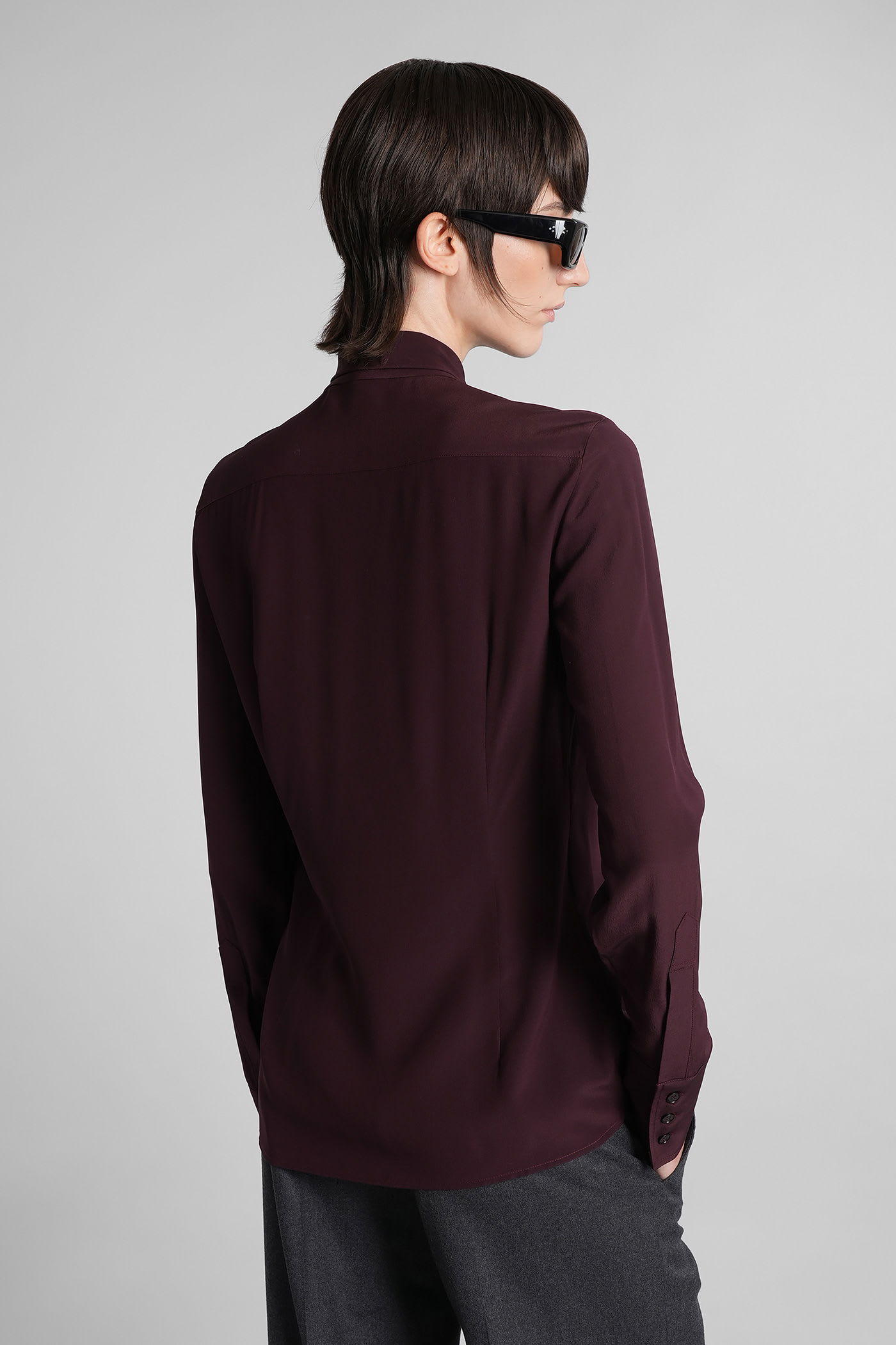 Stella Mccartney Shirt In Bordeaux Silk In Red