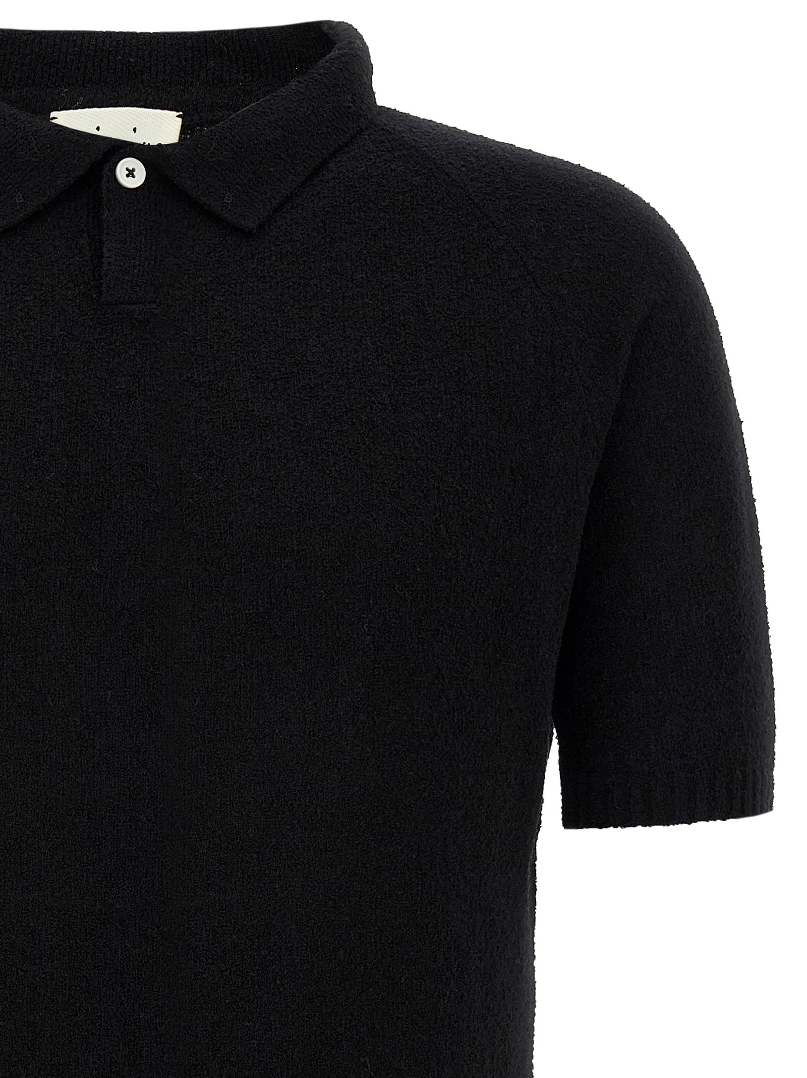 Ma'ry'ya Ribbed-hem Polo Shirt In Black