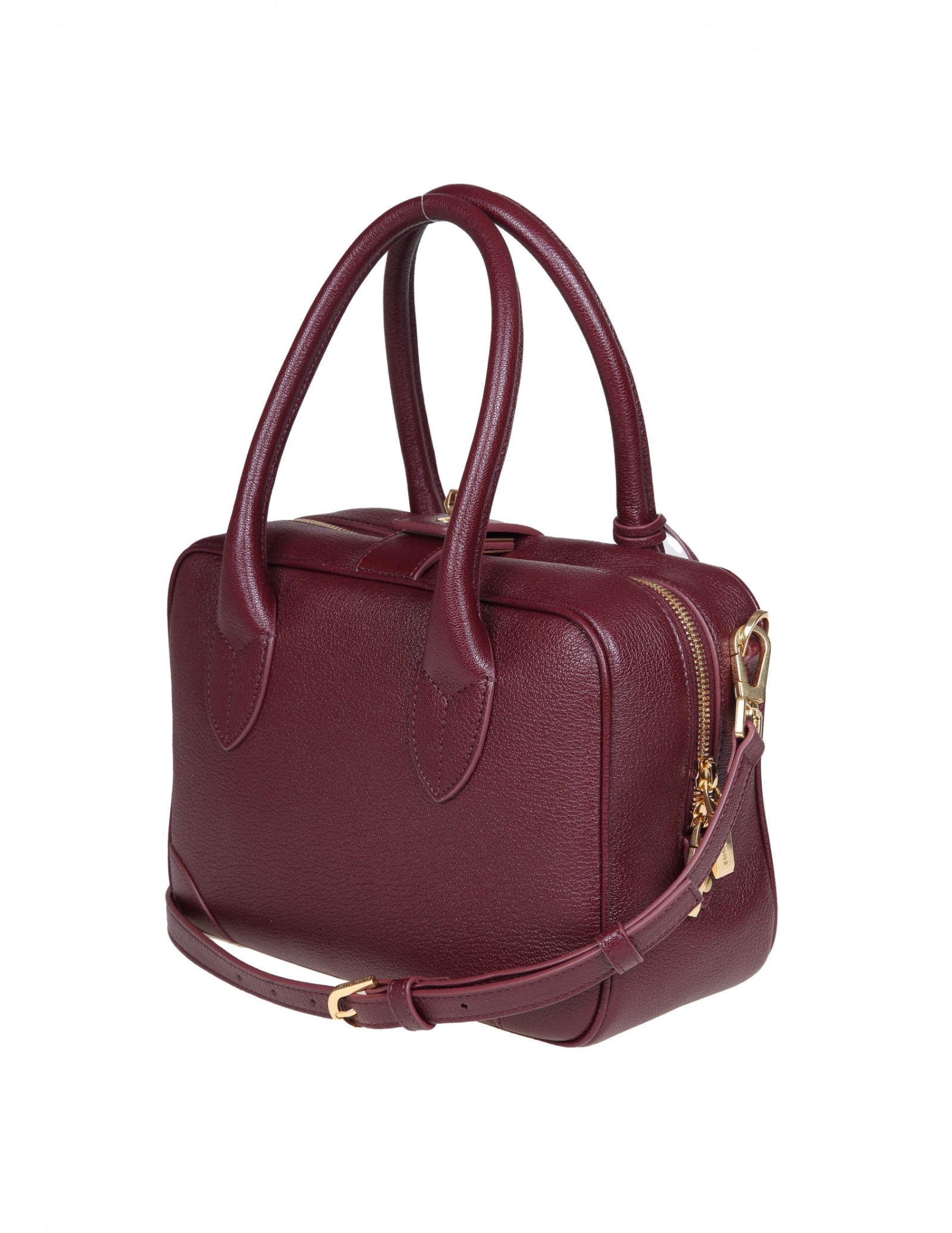 Shop Golden Goose Vita Handbag In Burgundy Leather