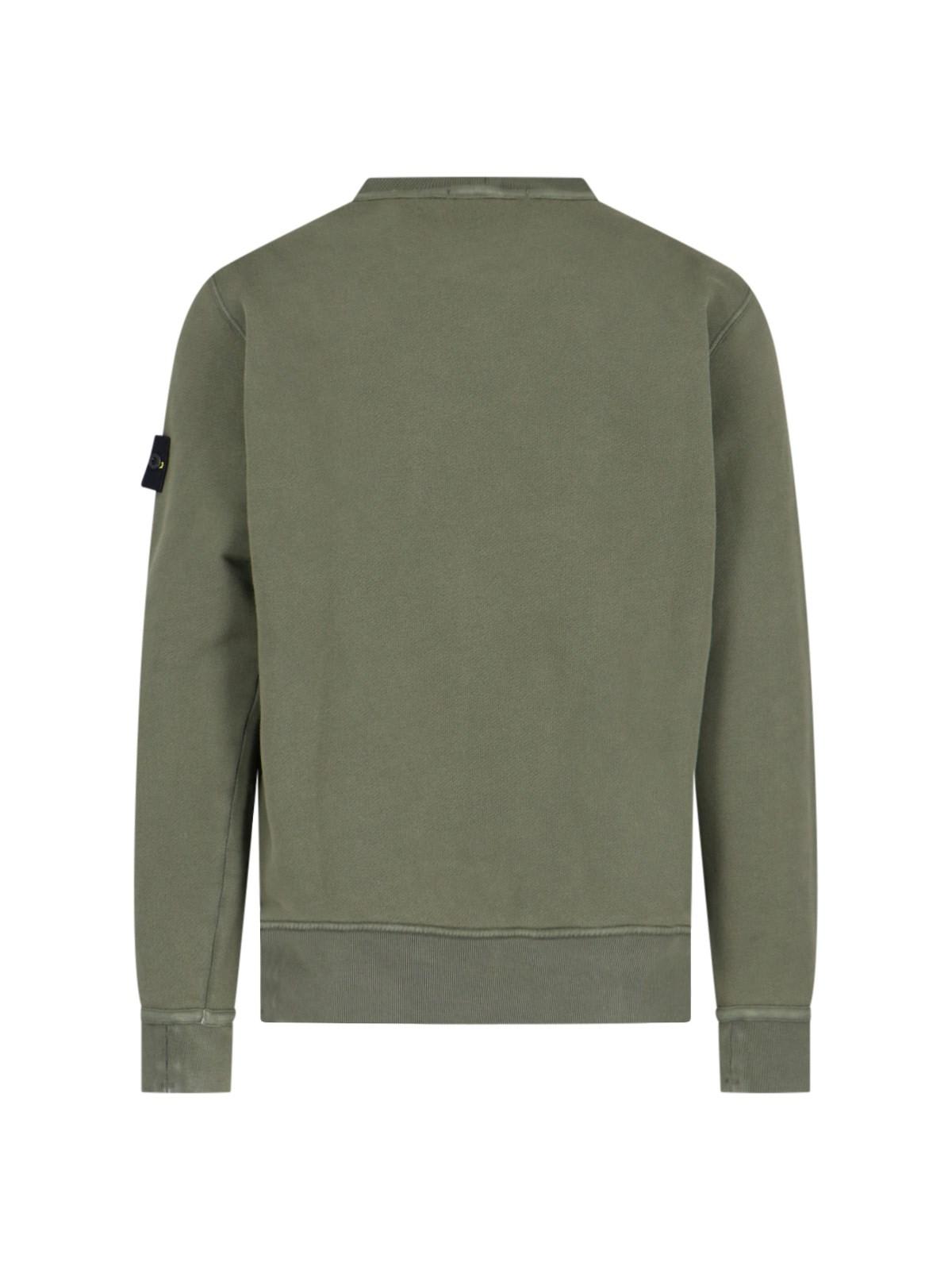 Shop Stone Island Logo Sweatshirt In Green