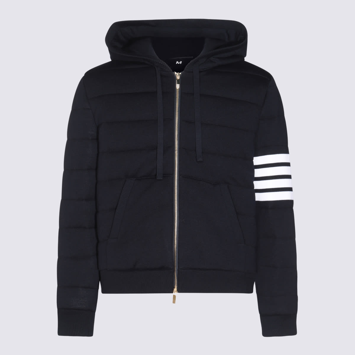 Shop Thom Browne Navy Blue Down Jacket